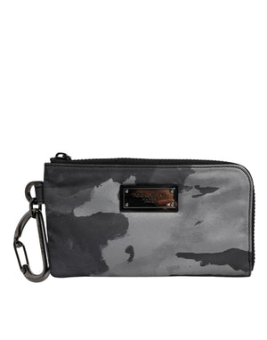 Schwarz-graue Camouflage-Logo-Schlüsselanhängertasche