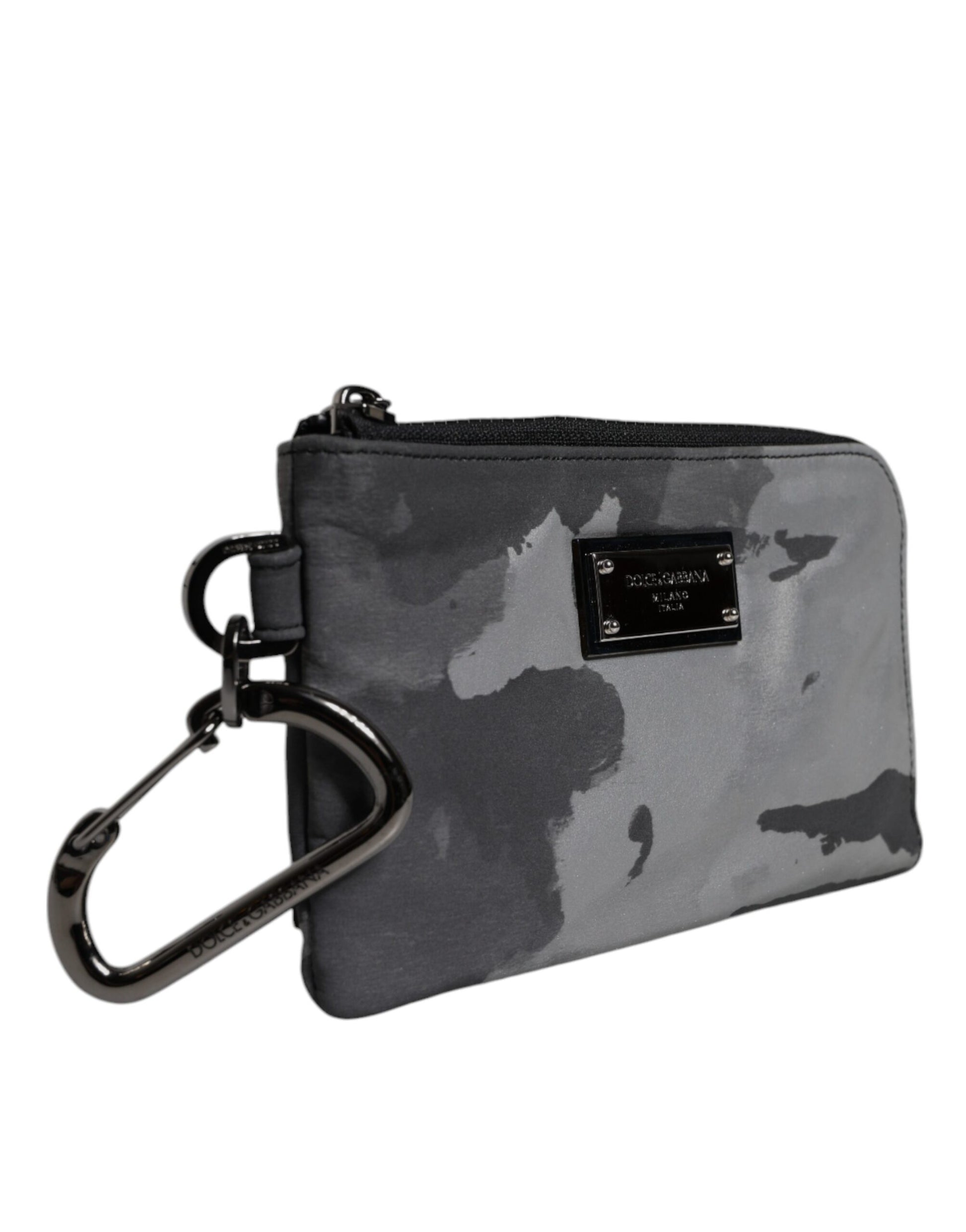 Schwarz-graue Camouflage-Logo-Schlüsselanhängertasche