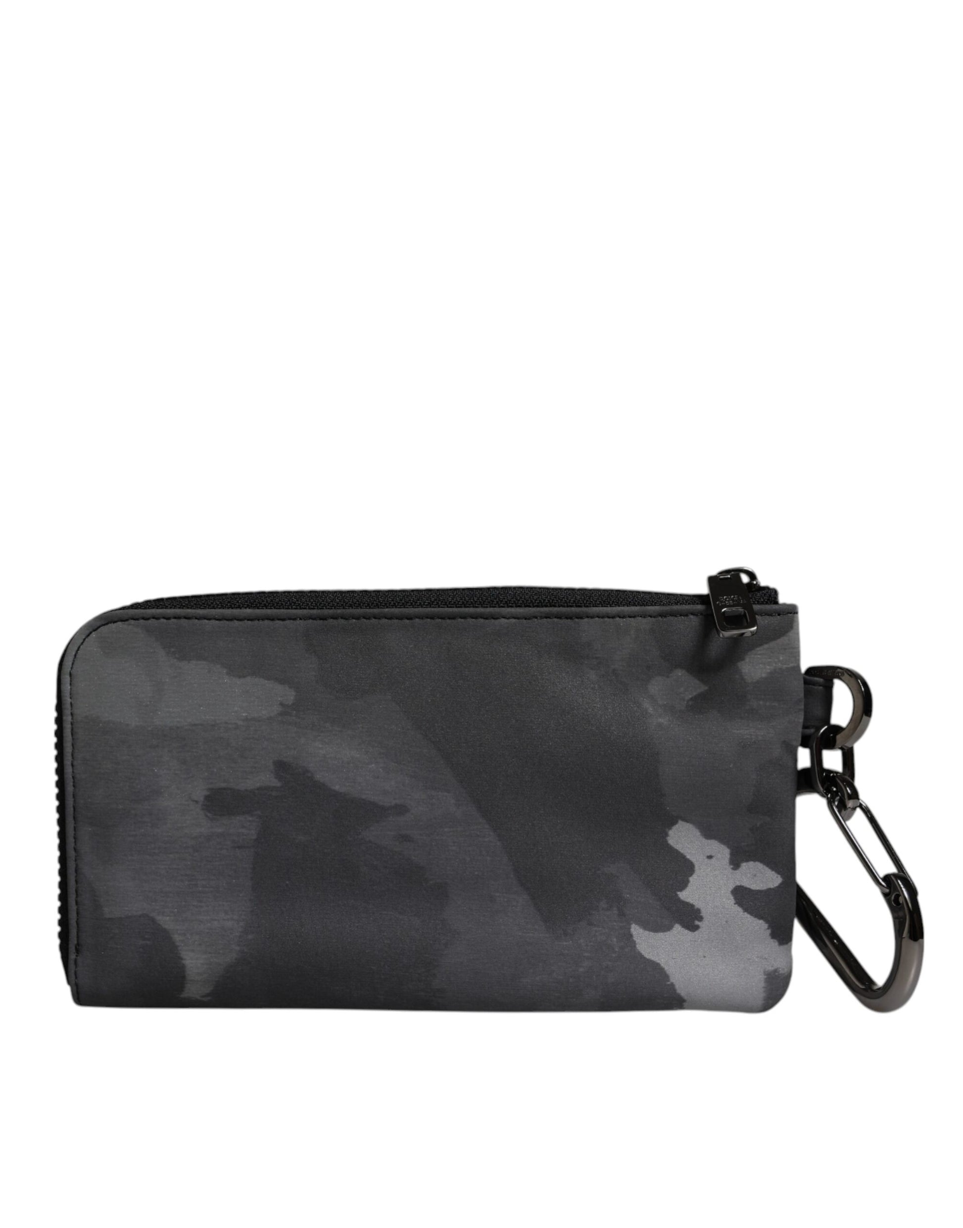 Schwarz-graue Camouflage-Logo-Schlüsselanhängertasche