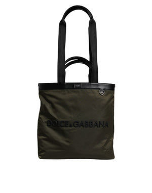Dolce & Gabbana Military Green Nylon Shoulder Strap Tote Bag