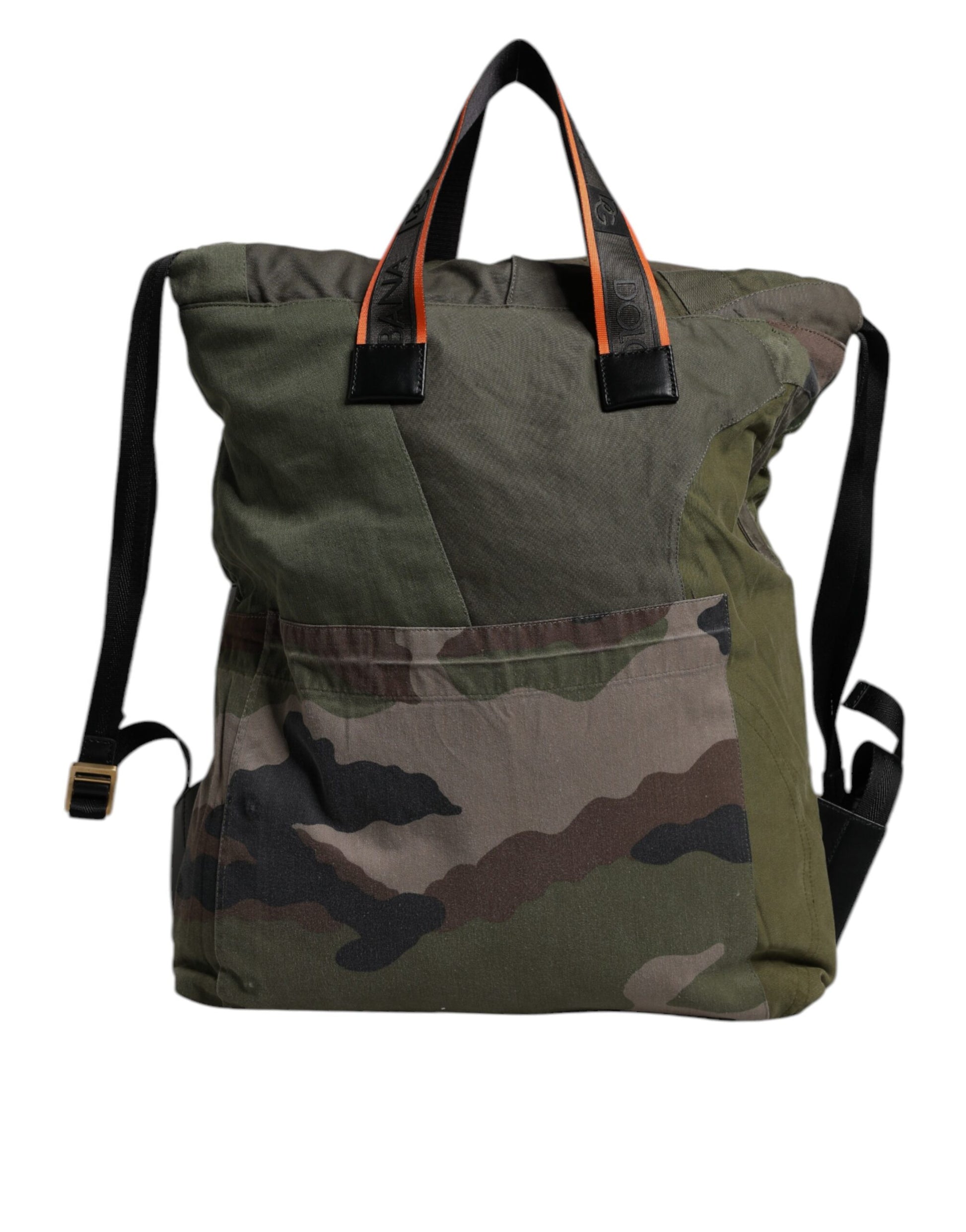 Militärgrüner Patchwork-Rucksack