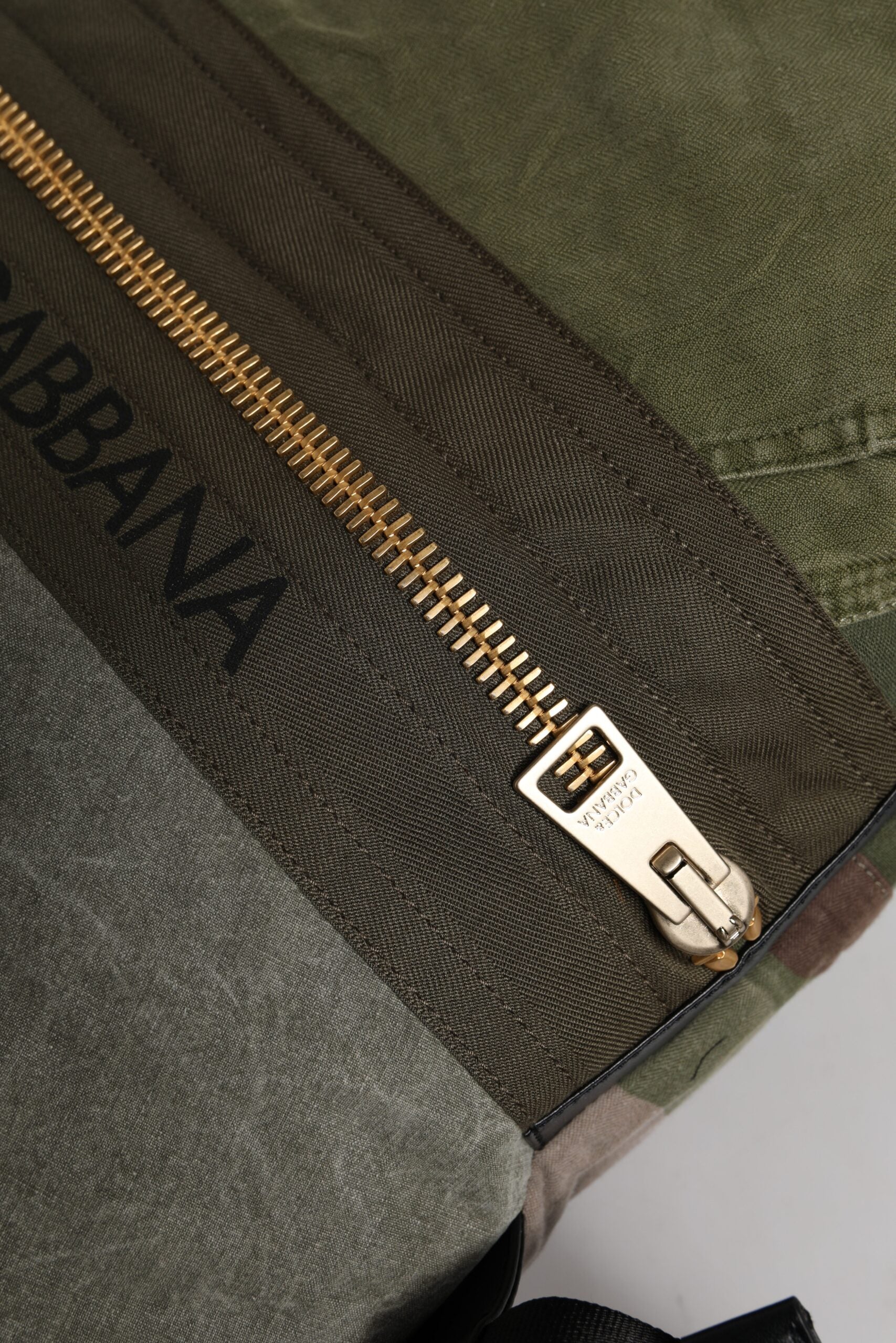 Dolce & Gabbana Military Green Patchwork Rucksack Backpack Bag