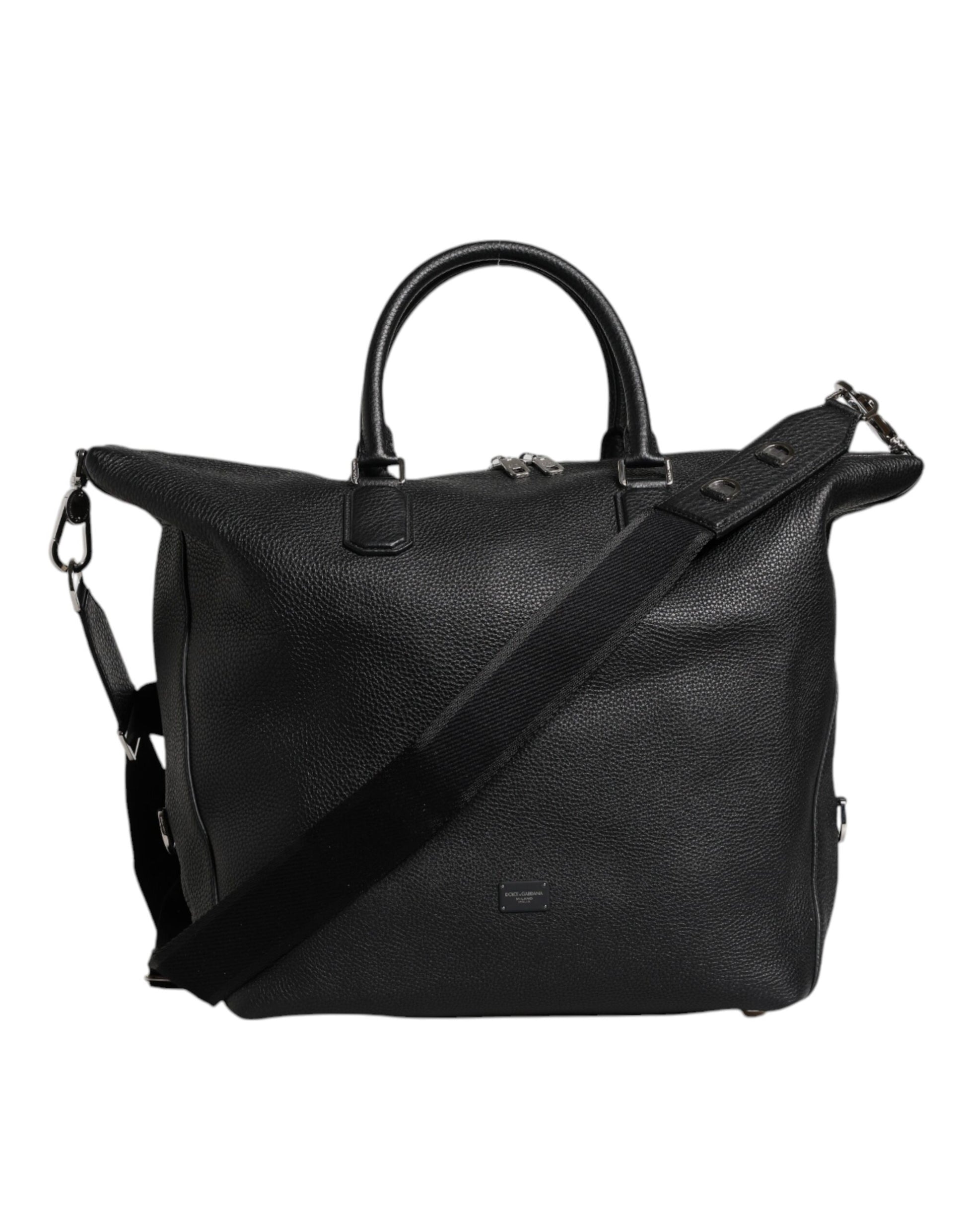 Schwarze Reisetasche aus Kalbsleder