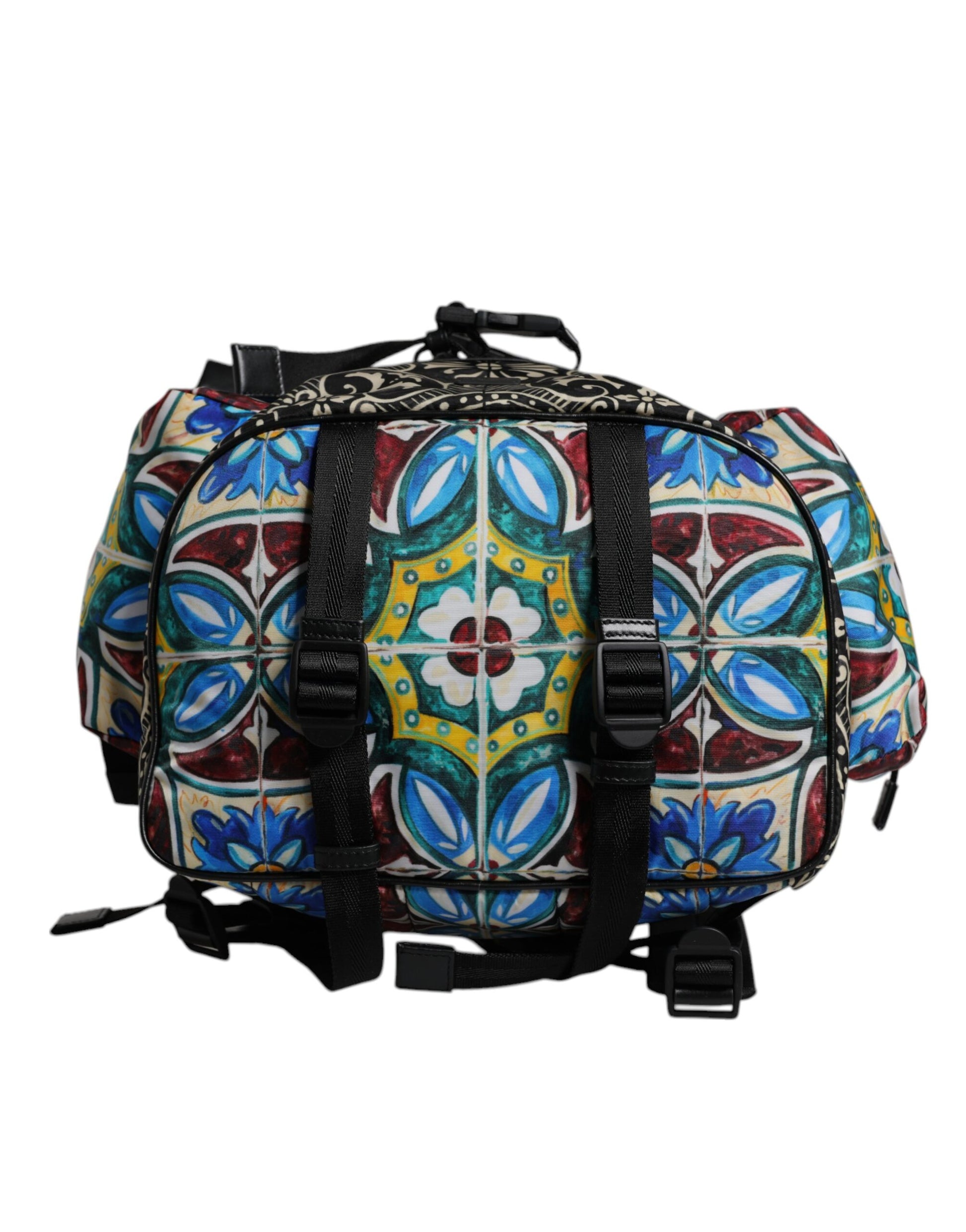 Mehrfarbiger Rucksack aus Nylon mit Maiolika-Print