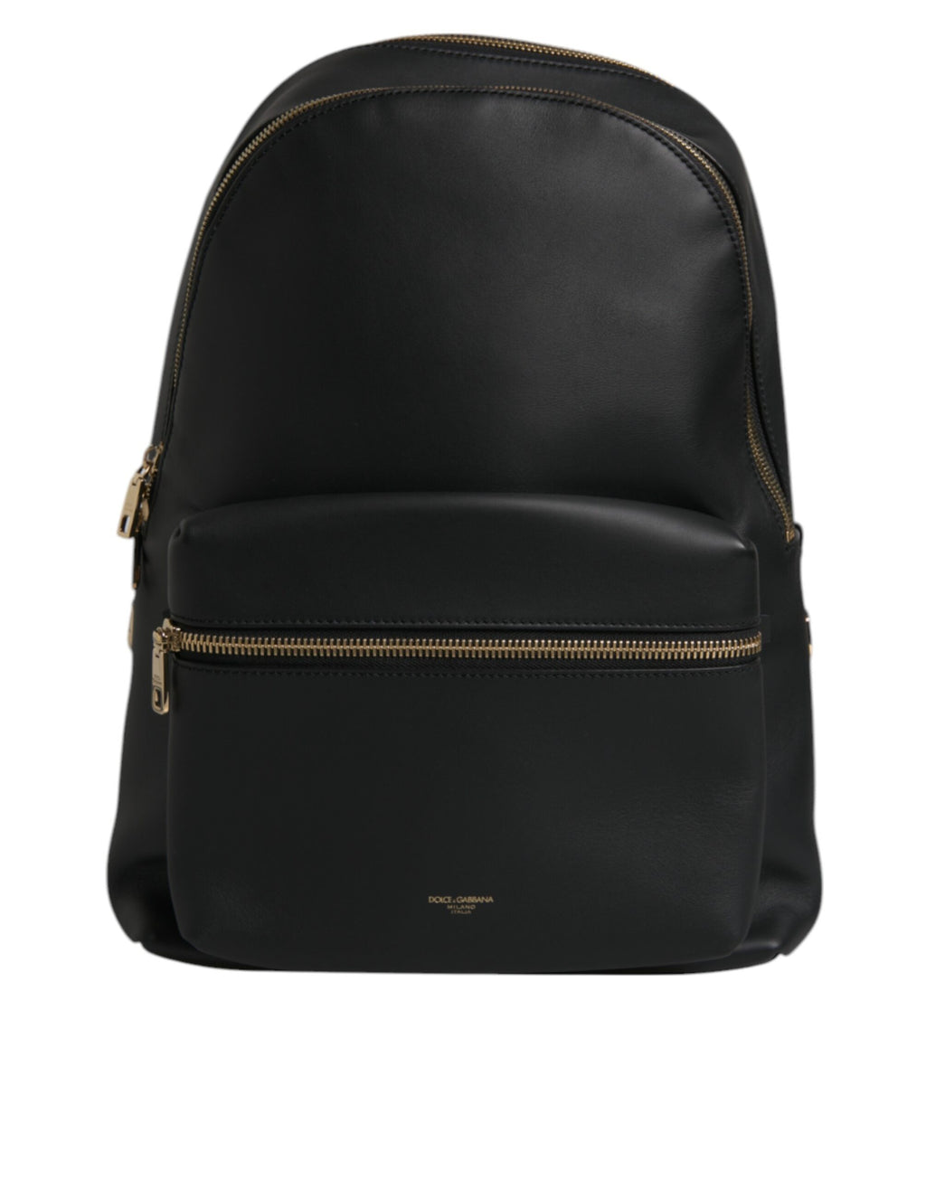 Schwarzer Reiserucksack aus Leder mit DG-Logo-Print