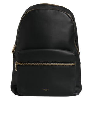 Schwarzer Reiserucksack aus Leder mit DG-Logo-Print