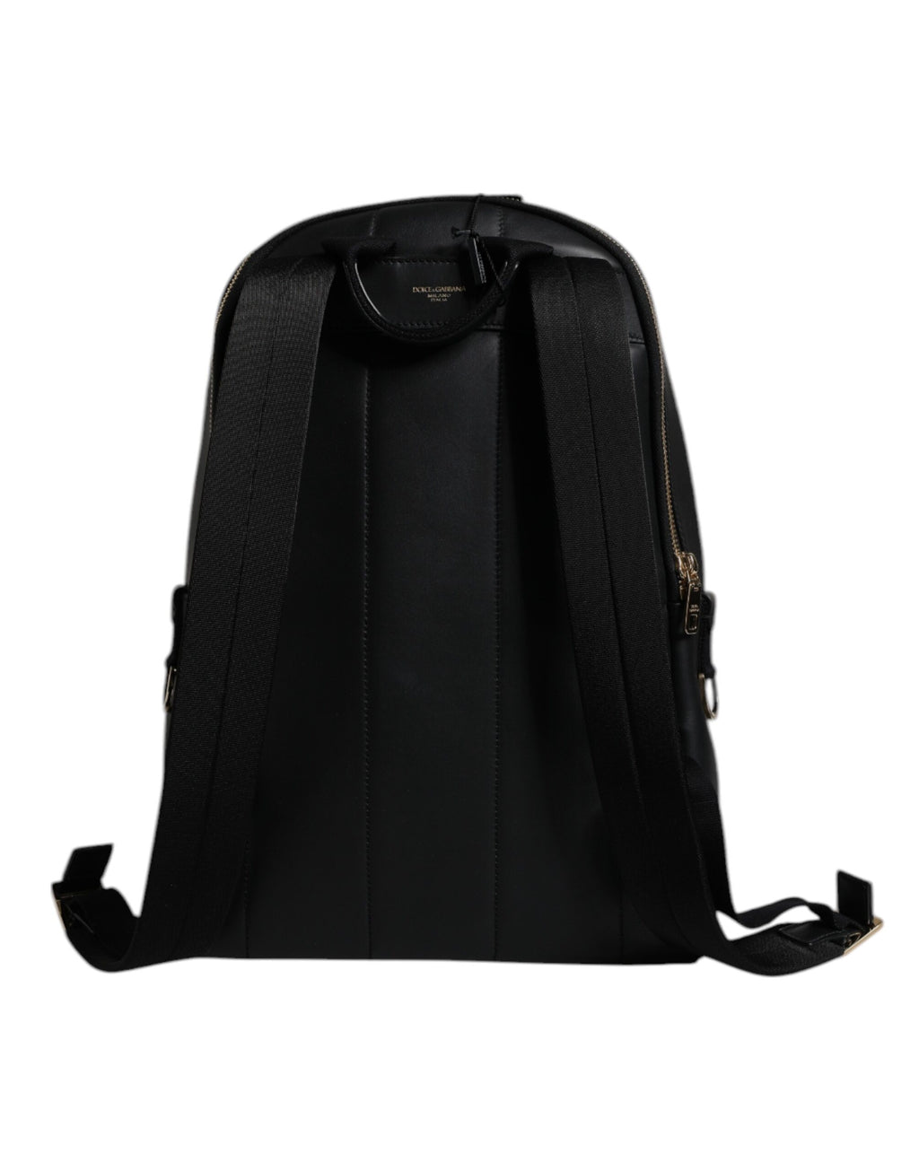 Schwarzer Reiserucksack aus Leder mit DG-Logo-Print