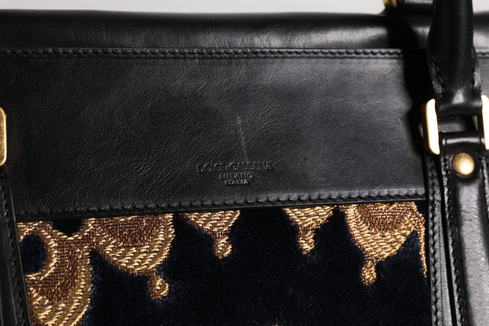Schwarze Jacquard-Handtasche mit Blumenmuster, Schultertasche
