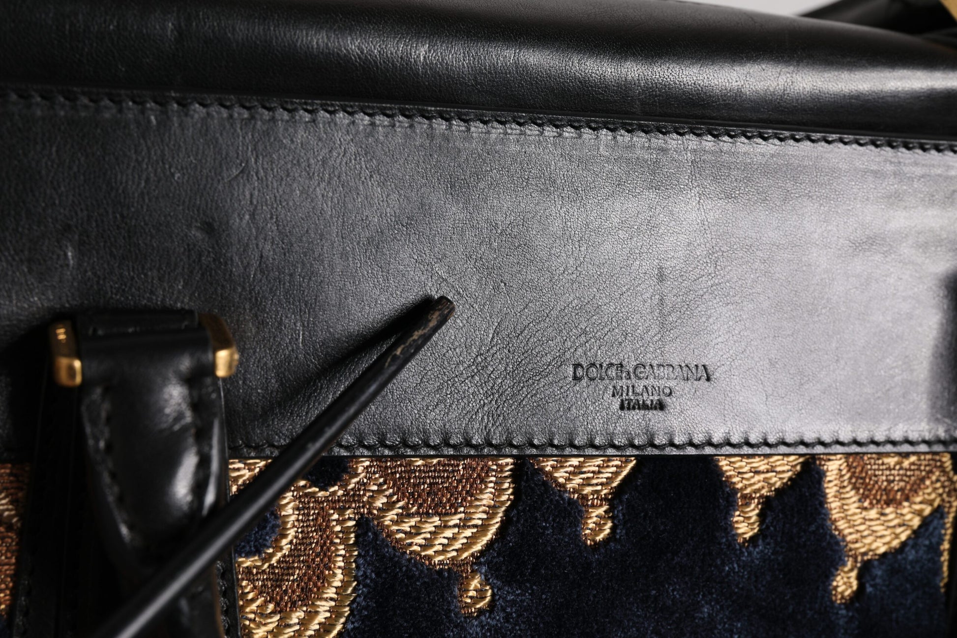 Schwarze Jacquard-Handtasche mit Blumenmuster, Schultertasche