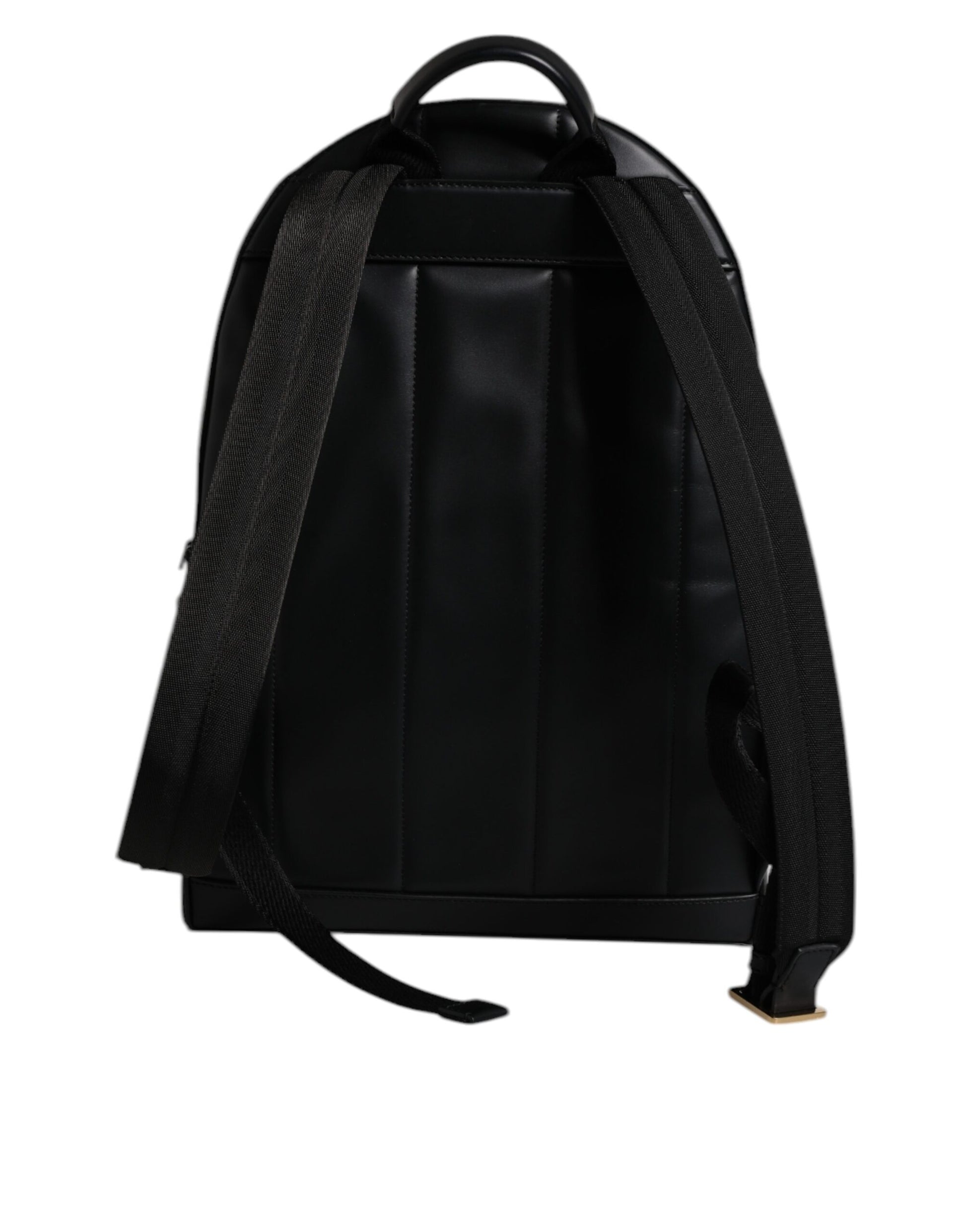 Schwarzer Reiserucksack aus Leder mit DG-Logo-Print