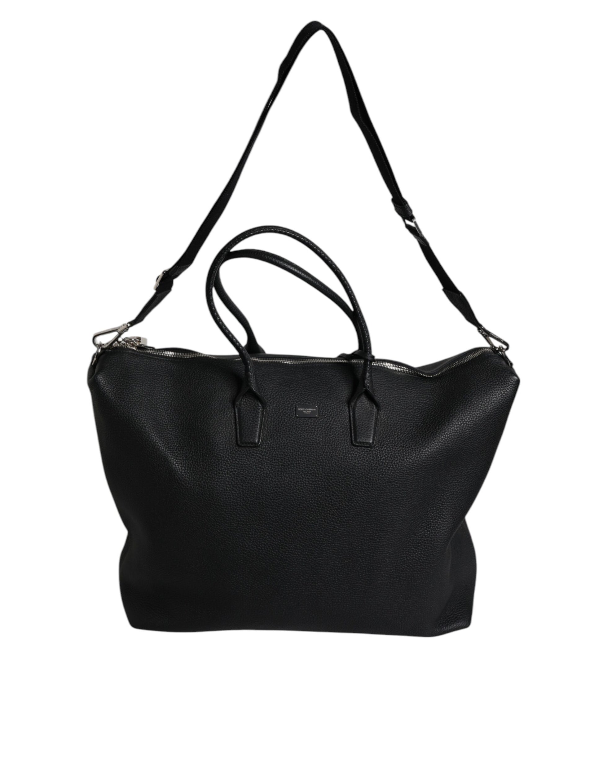 Schwarze Reisetasche aus Kalbsleder