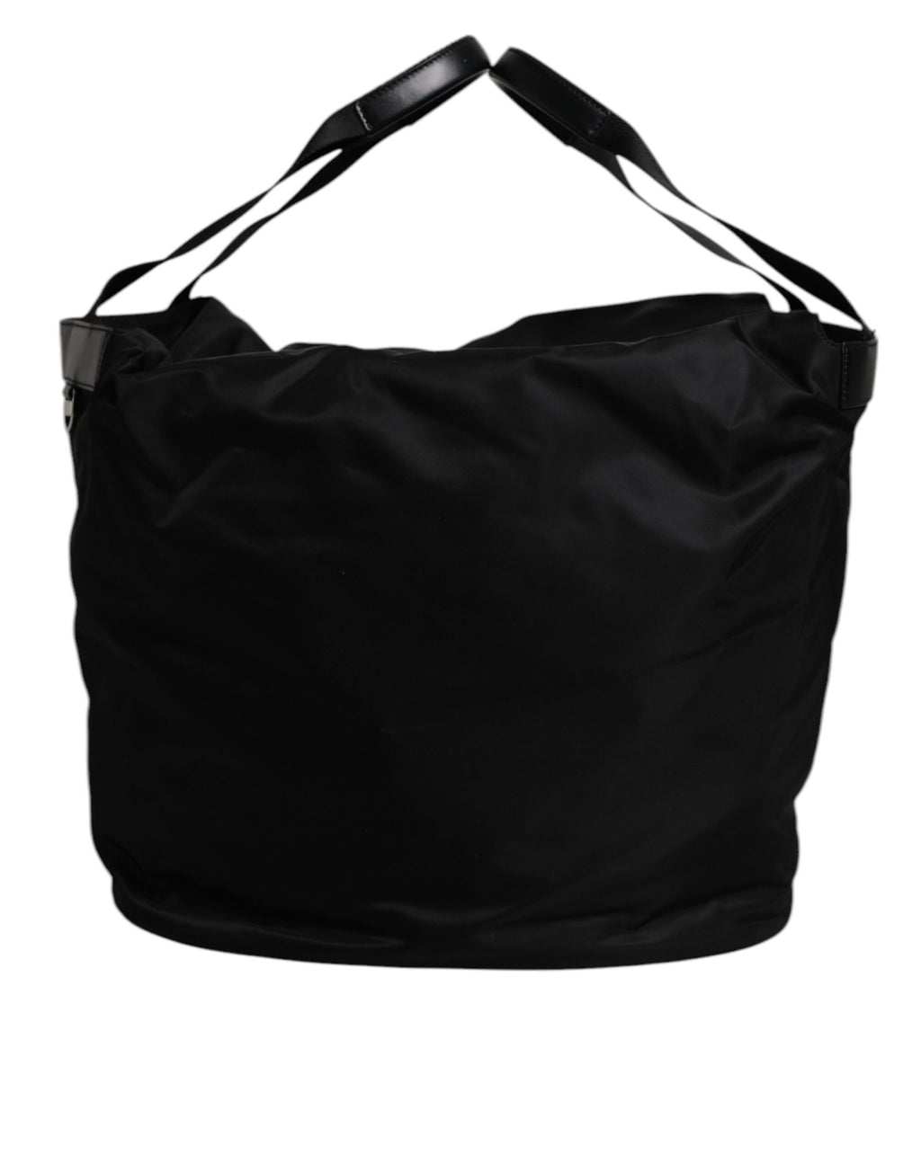 Dolce & Gabbana Black Nylon White Iconic Logo Shoulder Bucket Bag