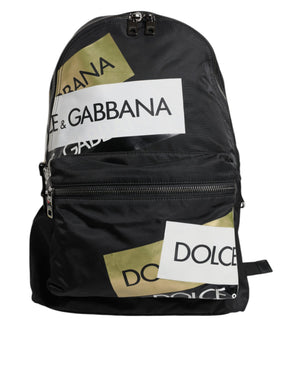 Schwarzer Schul- und Reiserucksack aus Polyamid mit Logoband