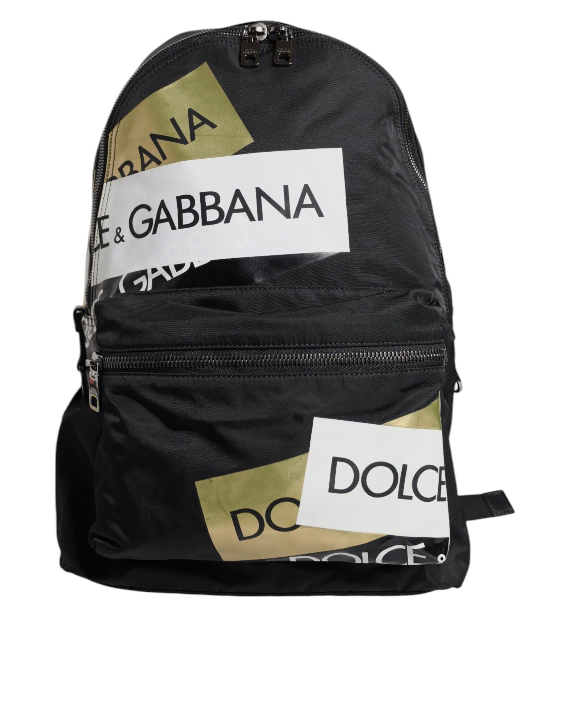 Schwarzer Schul- und Reiserucksack aus Polyamid mit Logoband