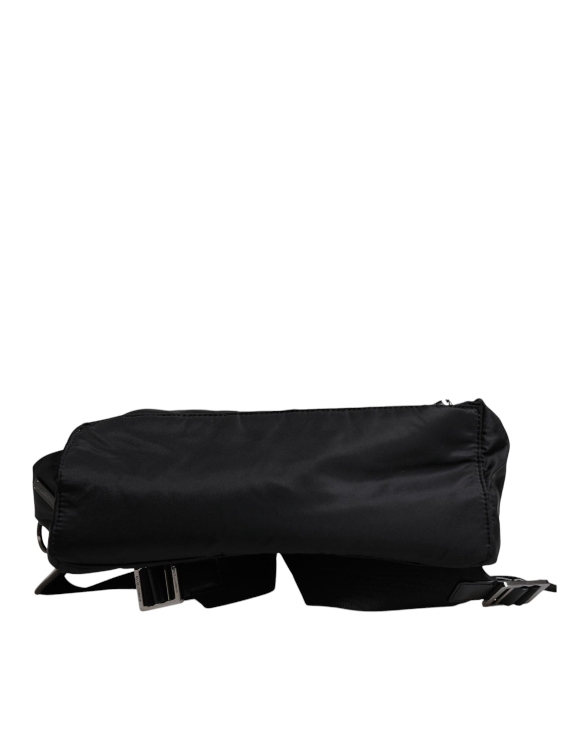 Schwarzer Schul- und Reiserucksack aus Polyamid mit Logoband