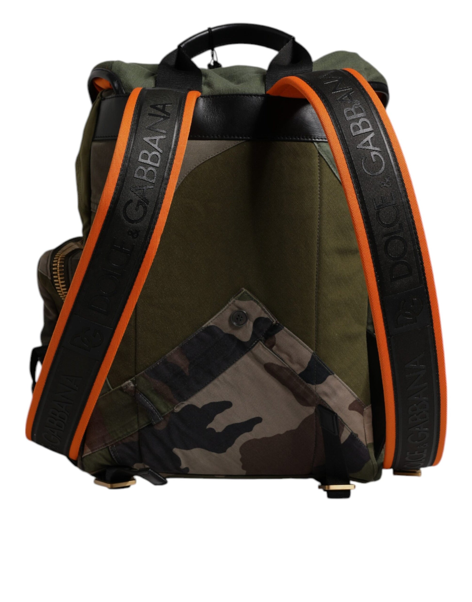 Militärgrüner Patchwork-Reiserucksack