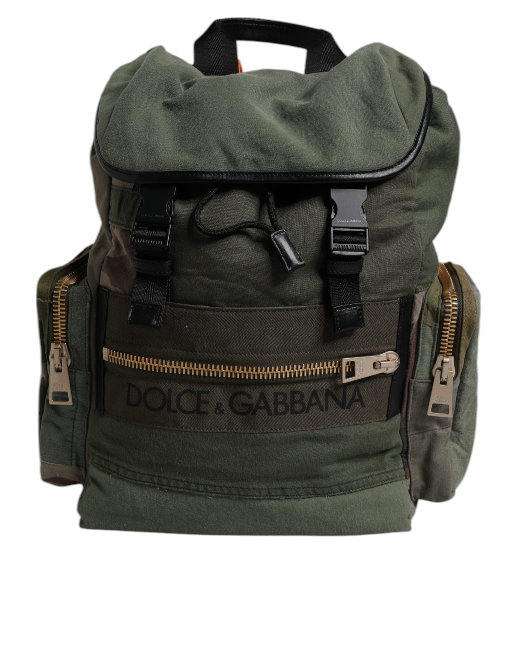 Militärgrüner Patchwork-Reiserucksack