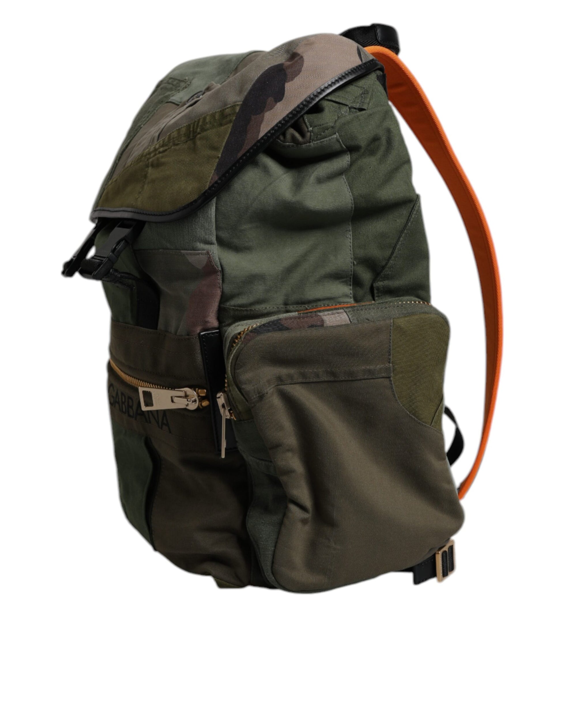 Militärgrüner Patchwork-Reiserucksack
