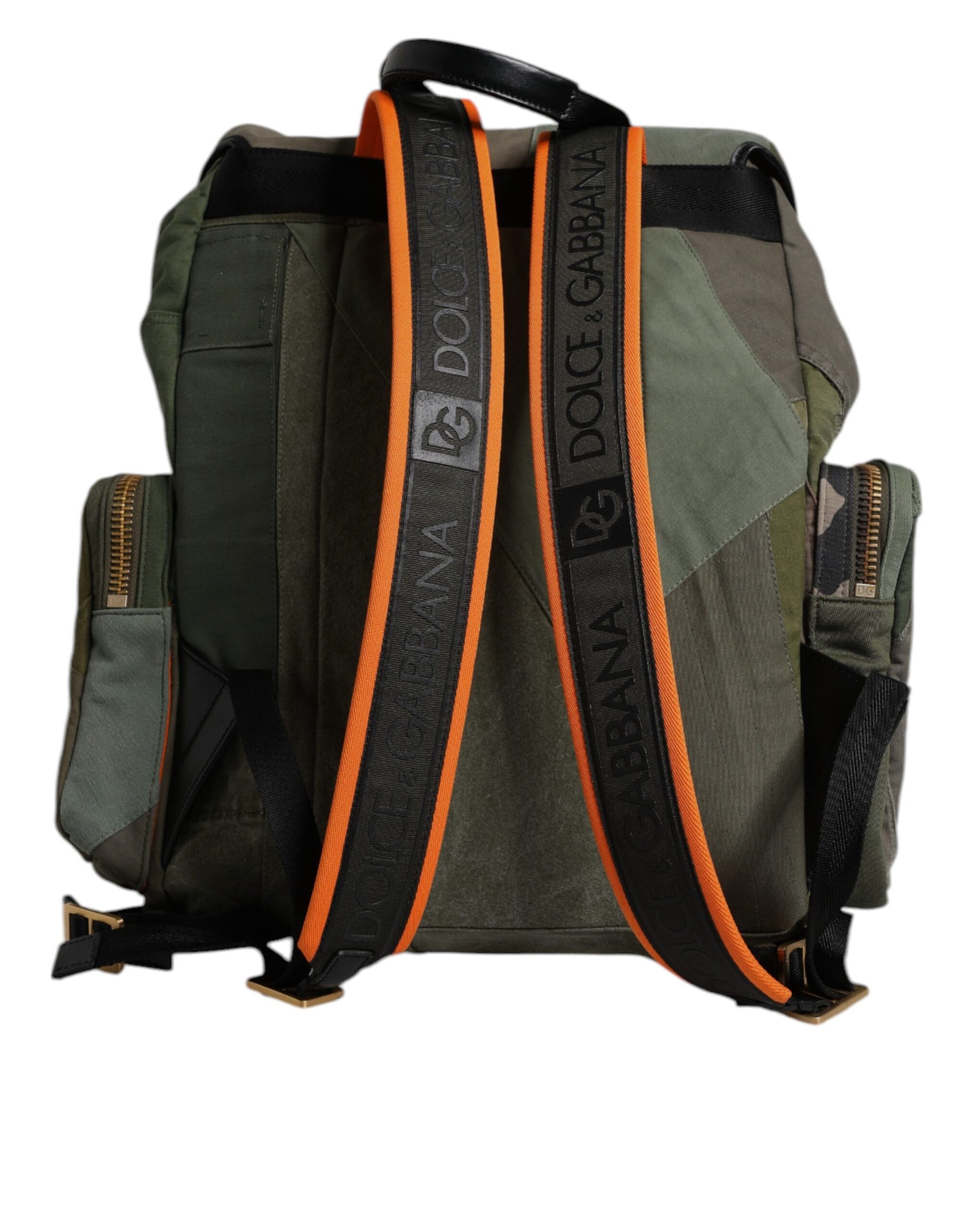 Militärgrüner Patchwork-Reiserucksack