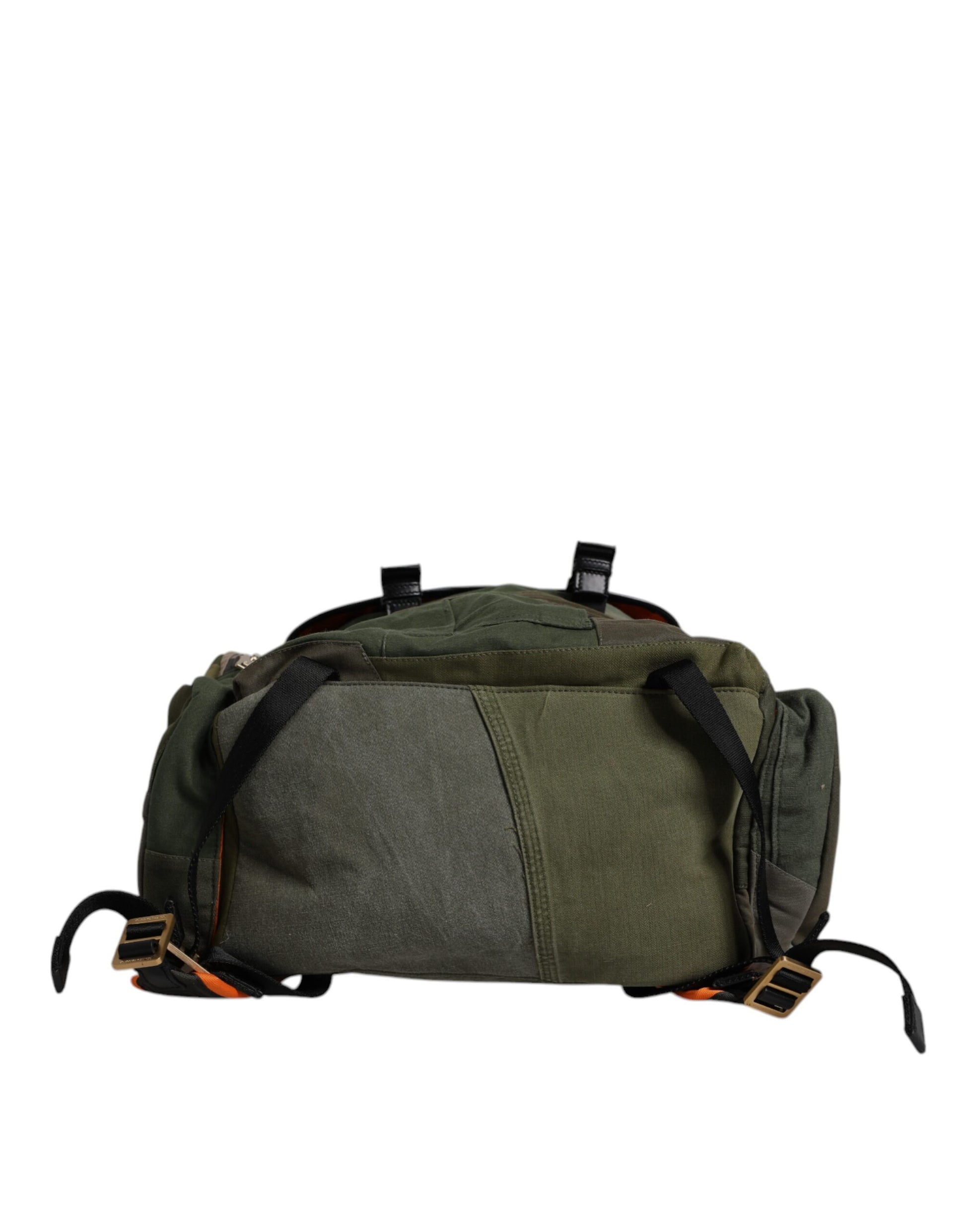 Militärgrüner Patchwork-Reiserucksack
