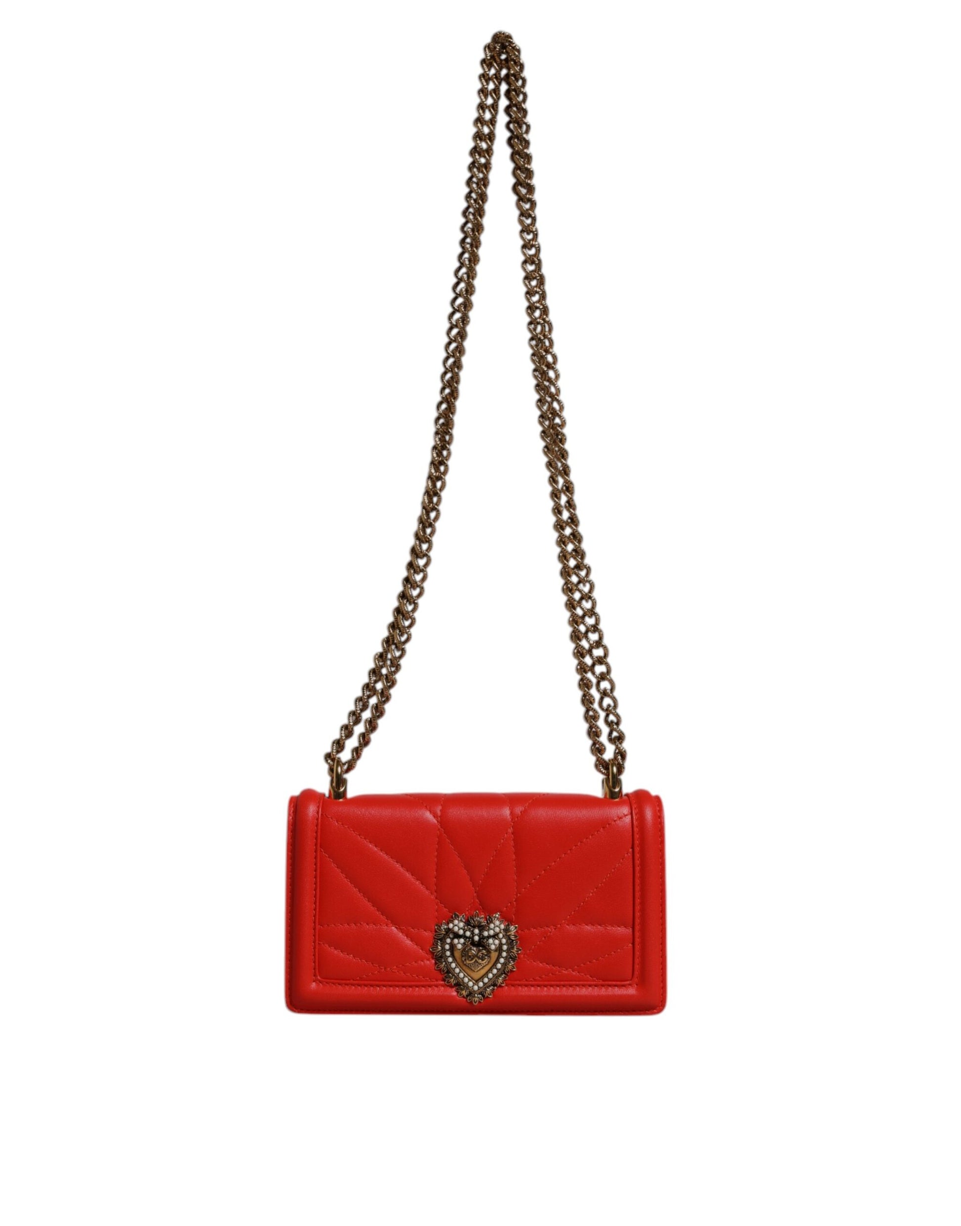 Rote gesteppte Devotion Crossbody-Tasche mit Handykette