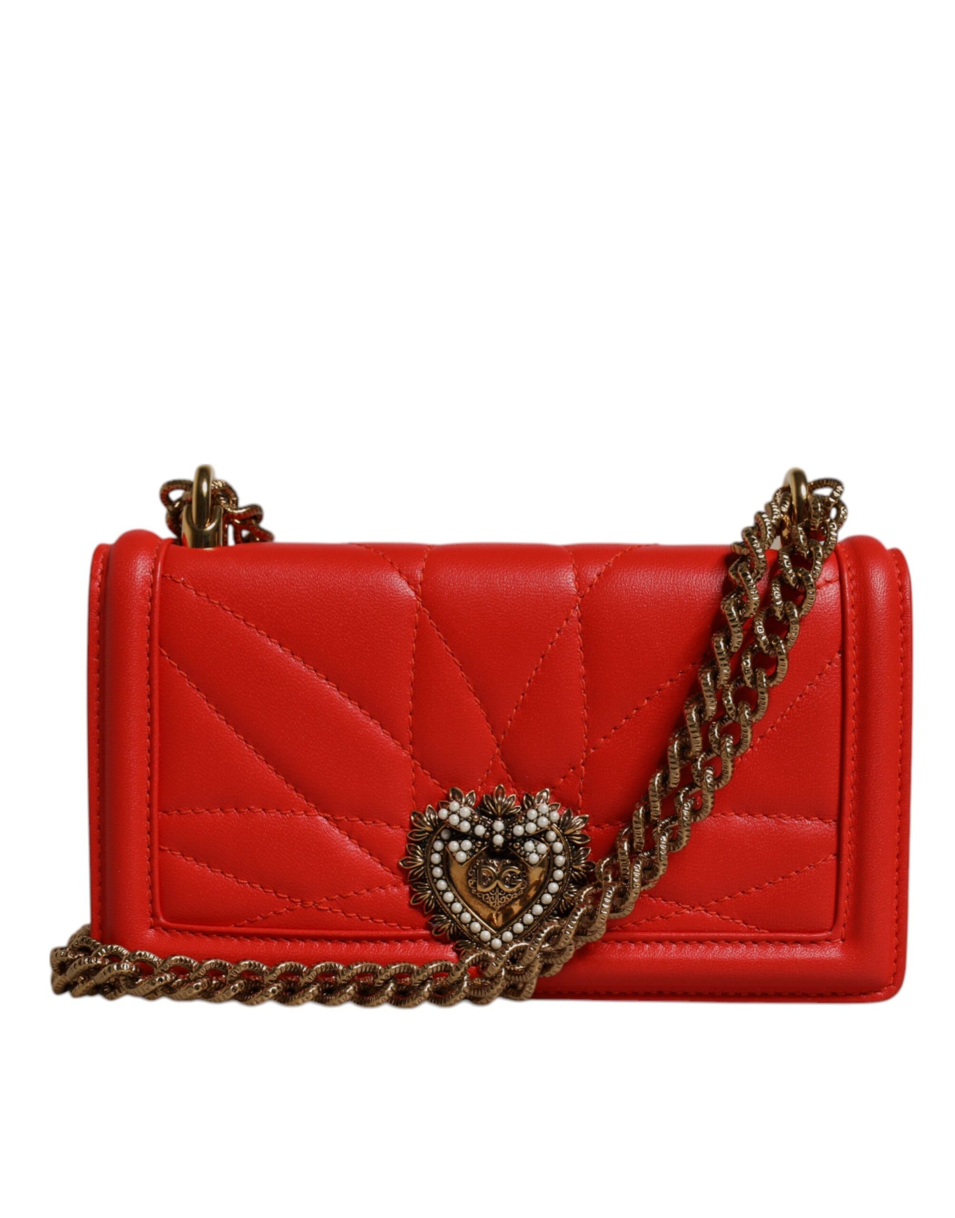 Rote gesteppte Devotion Crossbody-Tasche mit Handykette