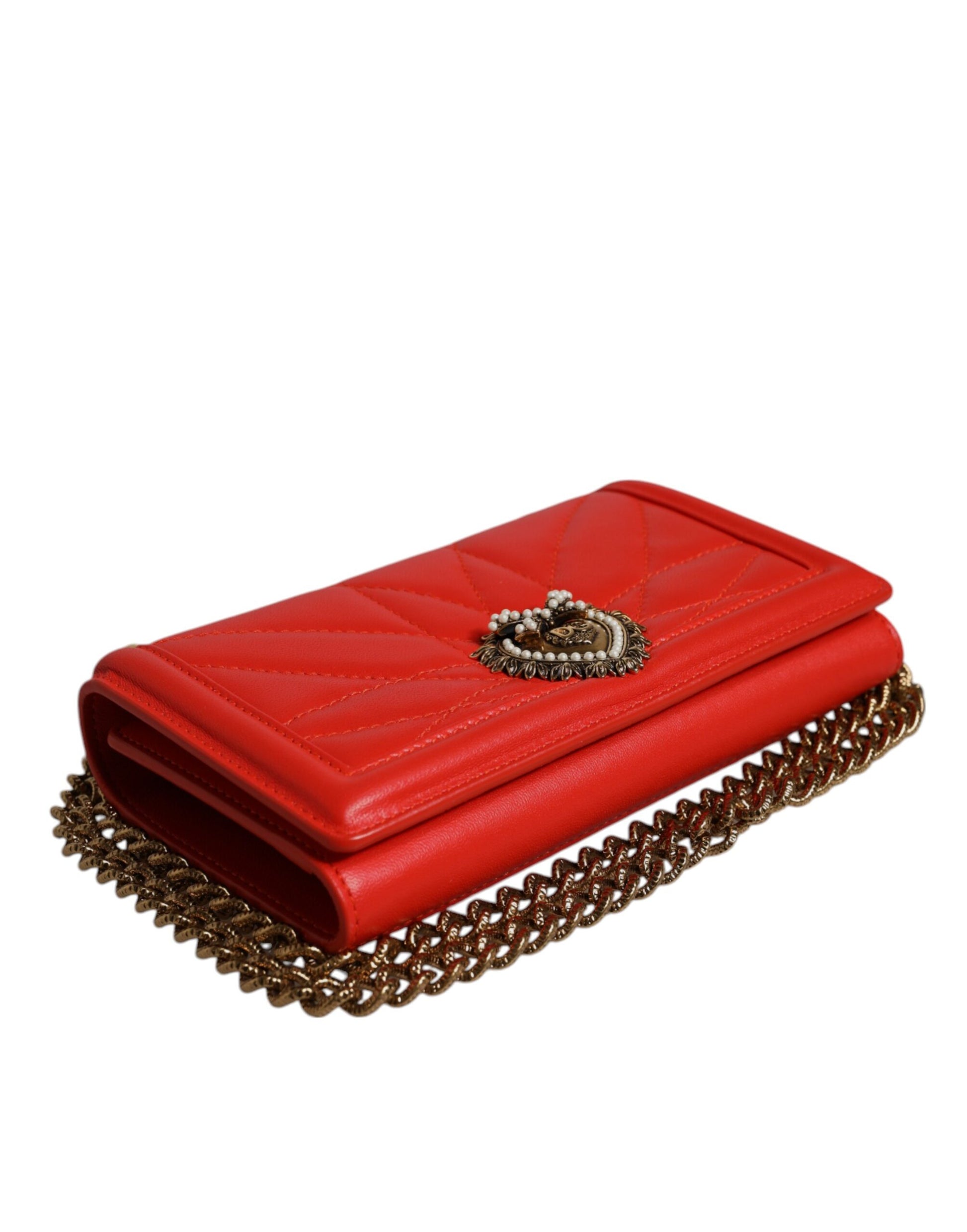 Rote gesteppte Devotion Crossbody-Tasche mit Handykette
