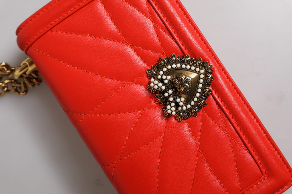 Rote gesteppte Devotion Crossbody-Tasche mit Handykette