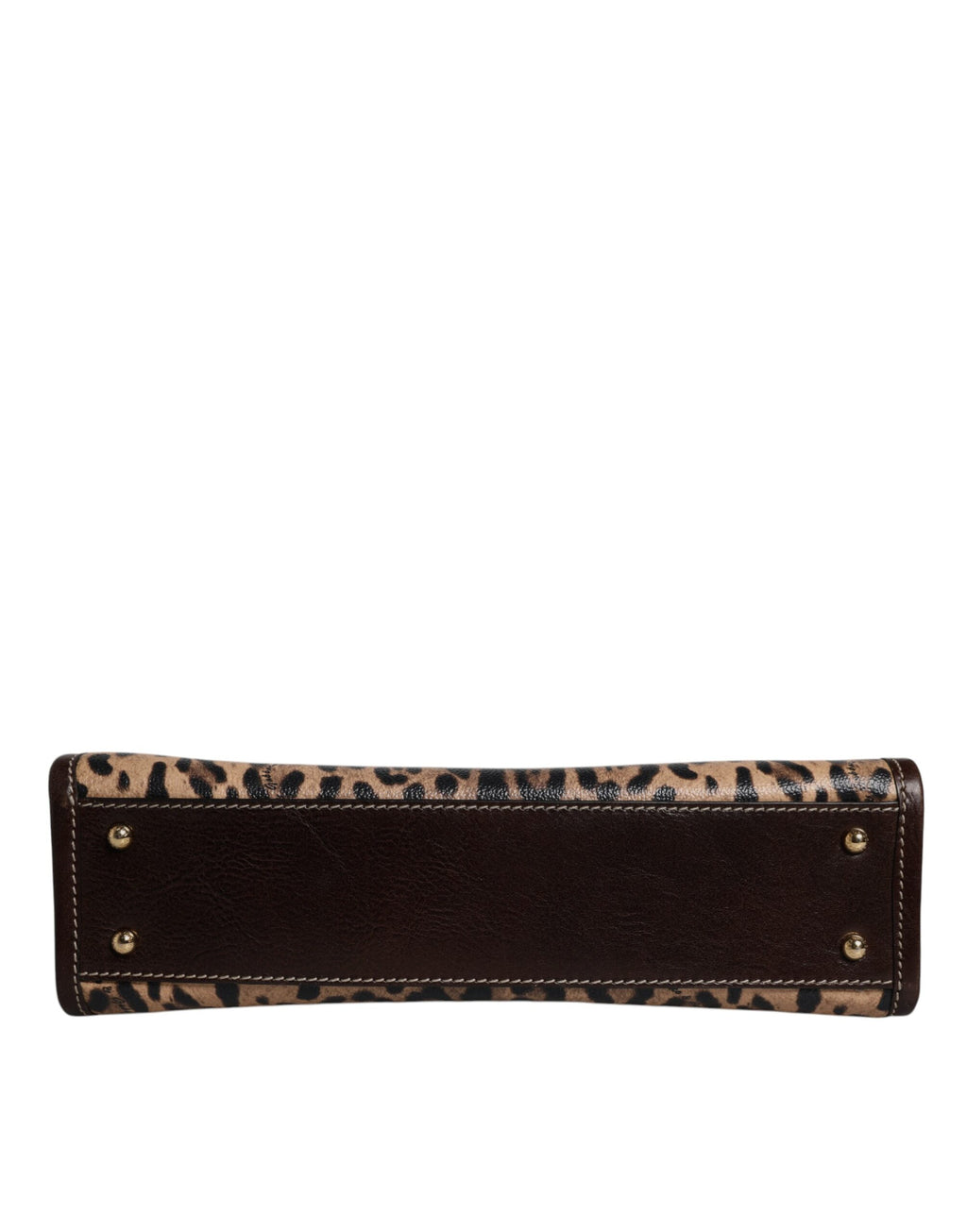 Brown Leopard Leather Shoulder Strap Tote Bag