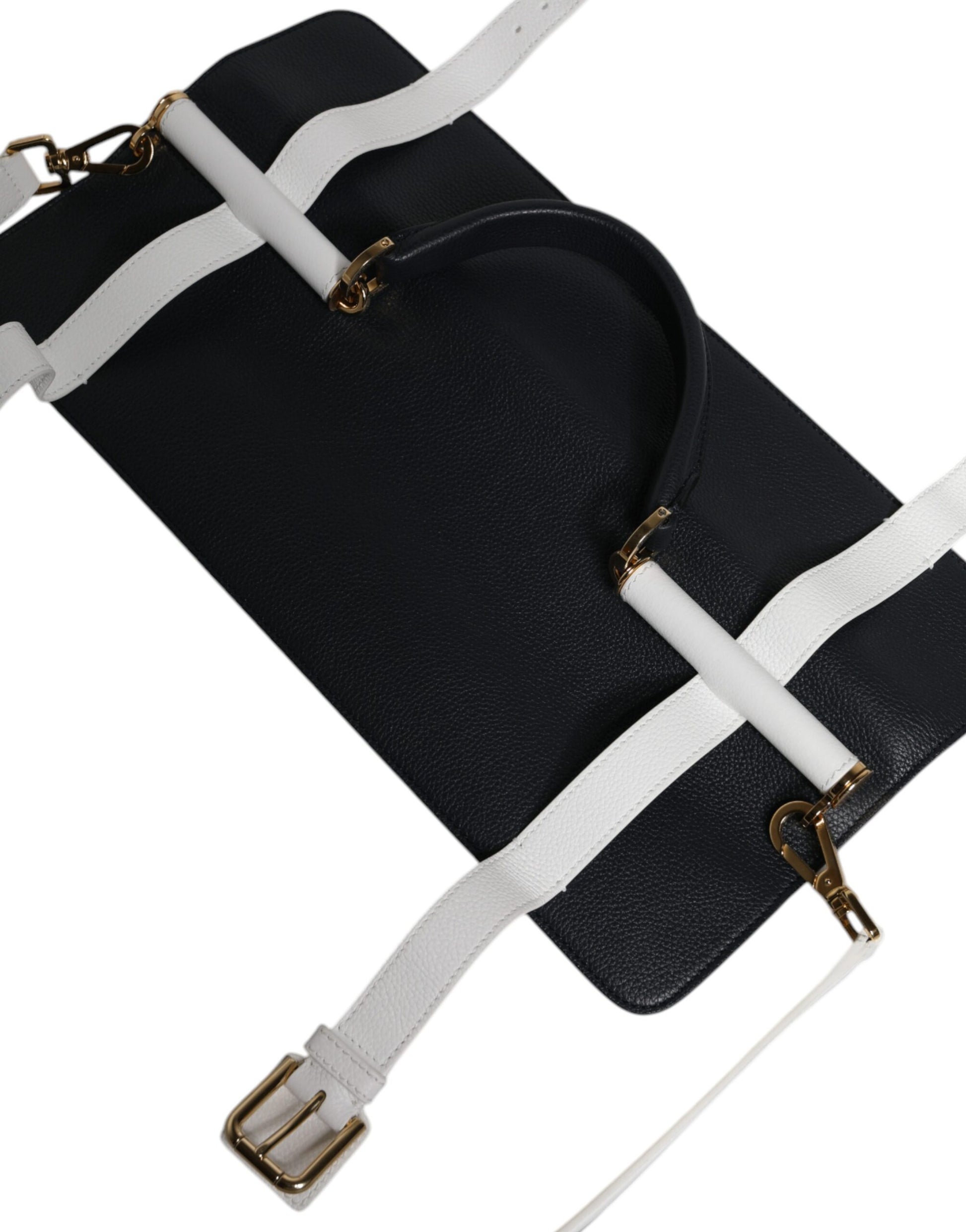 Blau-weiße Umhängetasche aus Kalbsleder