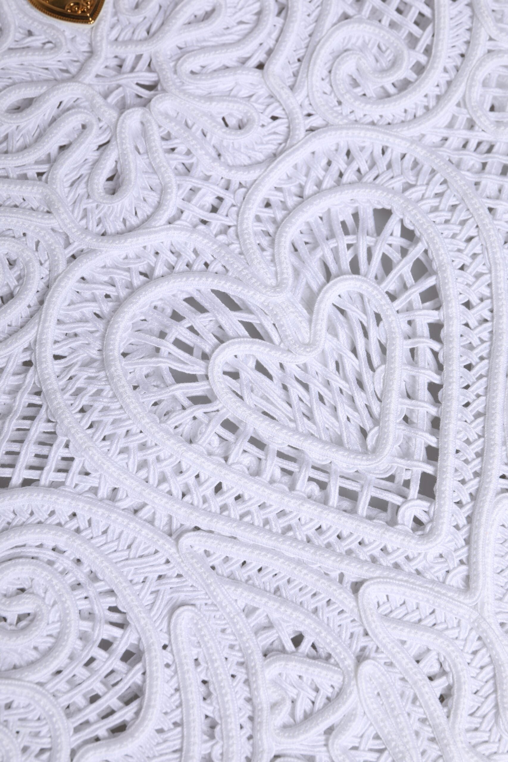 Dolce & Gabbana White Cordonetto Lace Beatrice Tote Shopping Bag