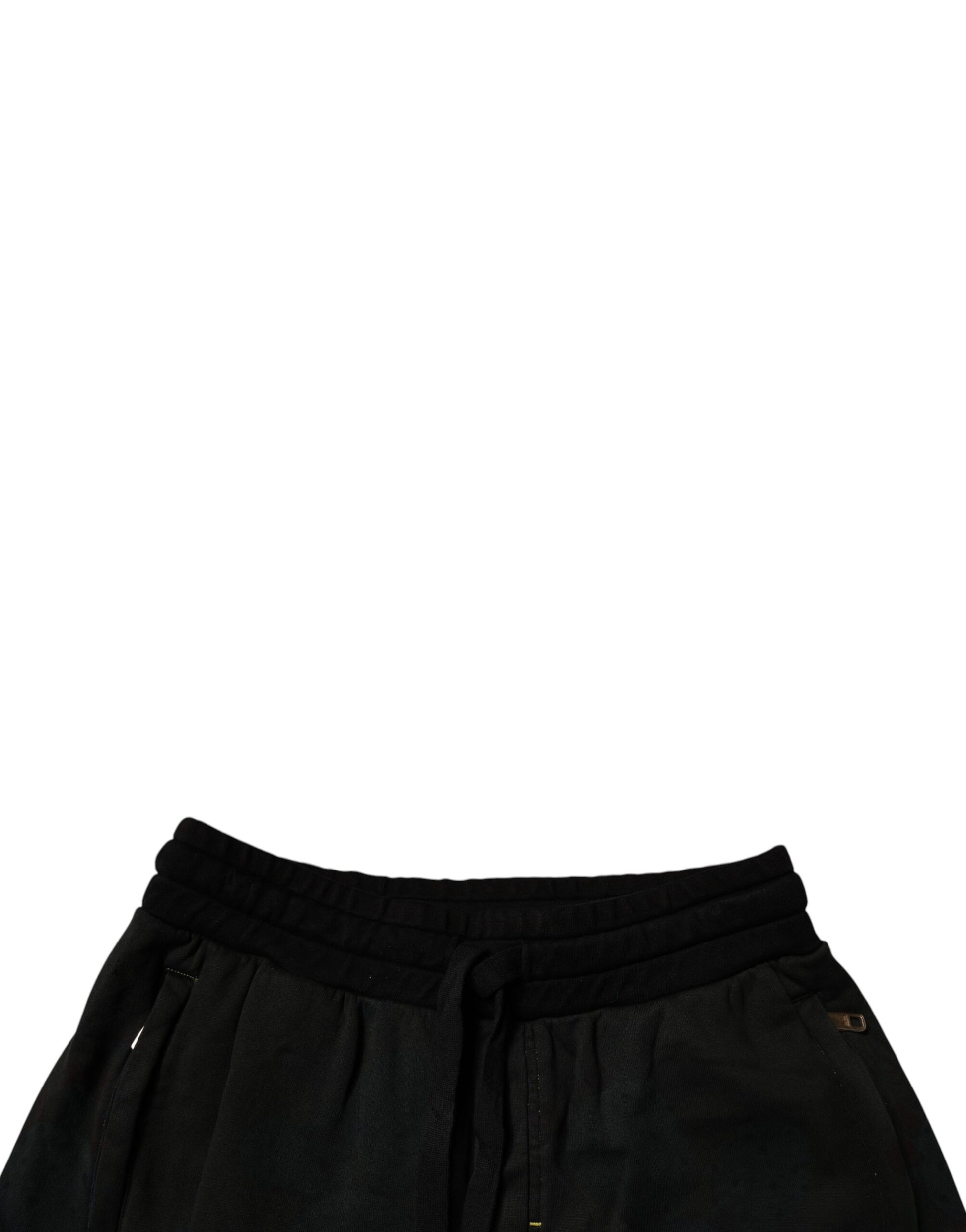Dolce & Gabbana Black Cotton Sweatshorts Men Bermuda Shorts