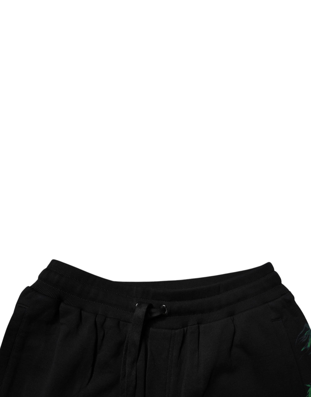 Schwarze Bermudashorts aus Baumwolle mit Logo und Blumenmuster