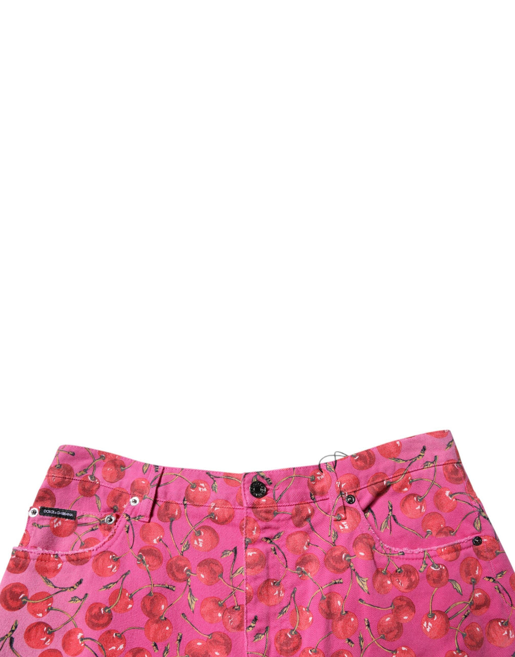 Cargo-Shorts aus Baumwolle mit Kirschmuster in Rosa