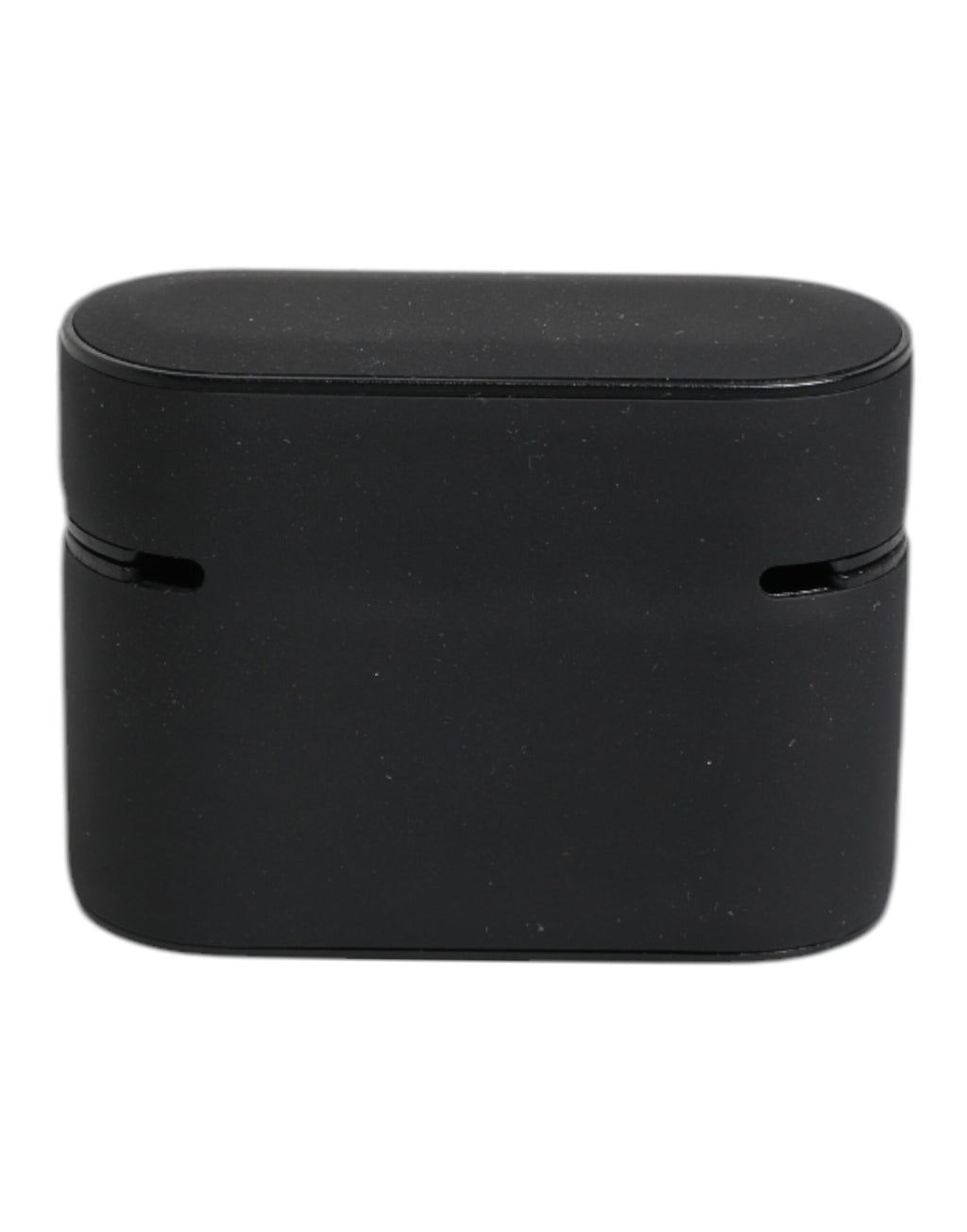 Airpods-Hülle aus Silikon mit geprägtem Logo in Schwarz und Orange