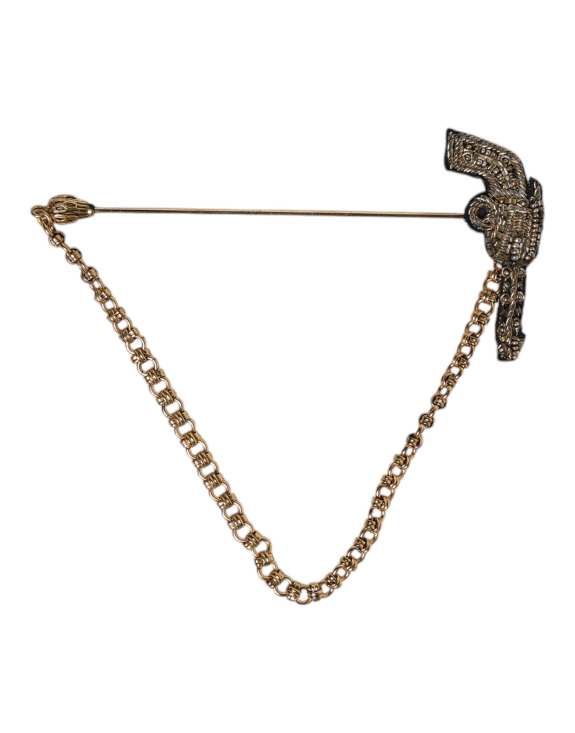 Schwarzgold Messing Kupfer Revolver Brosche Anstecknadel