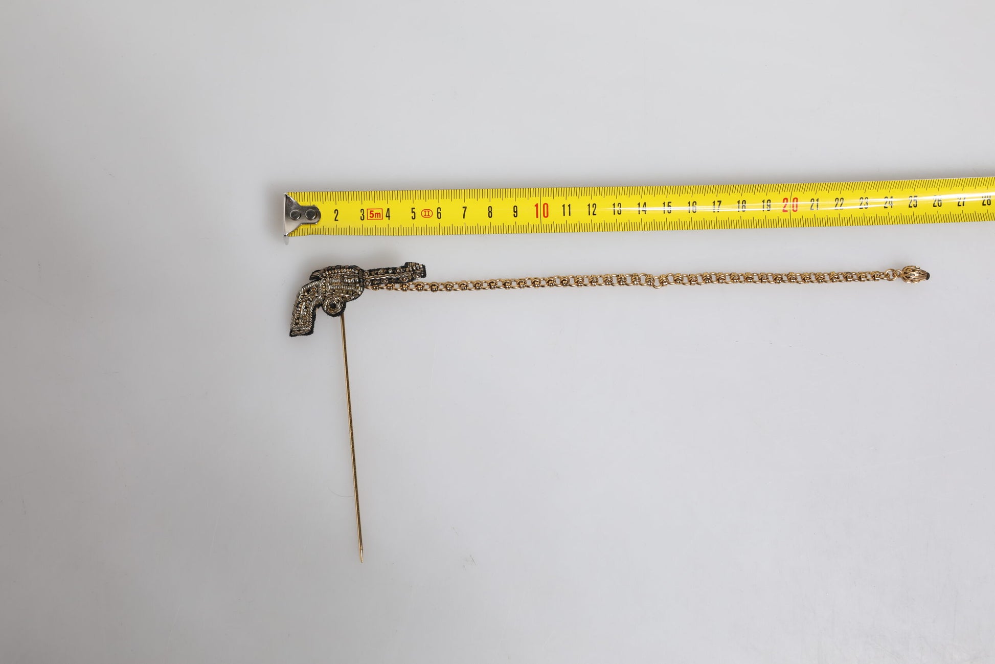 Schwarzgold Messing Kupfer Revolver Brosche Anstecknadel