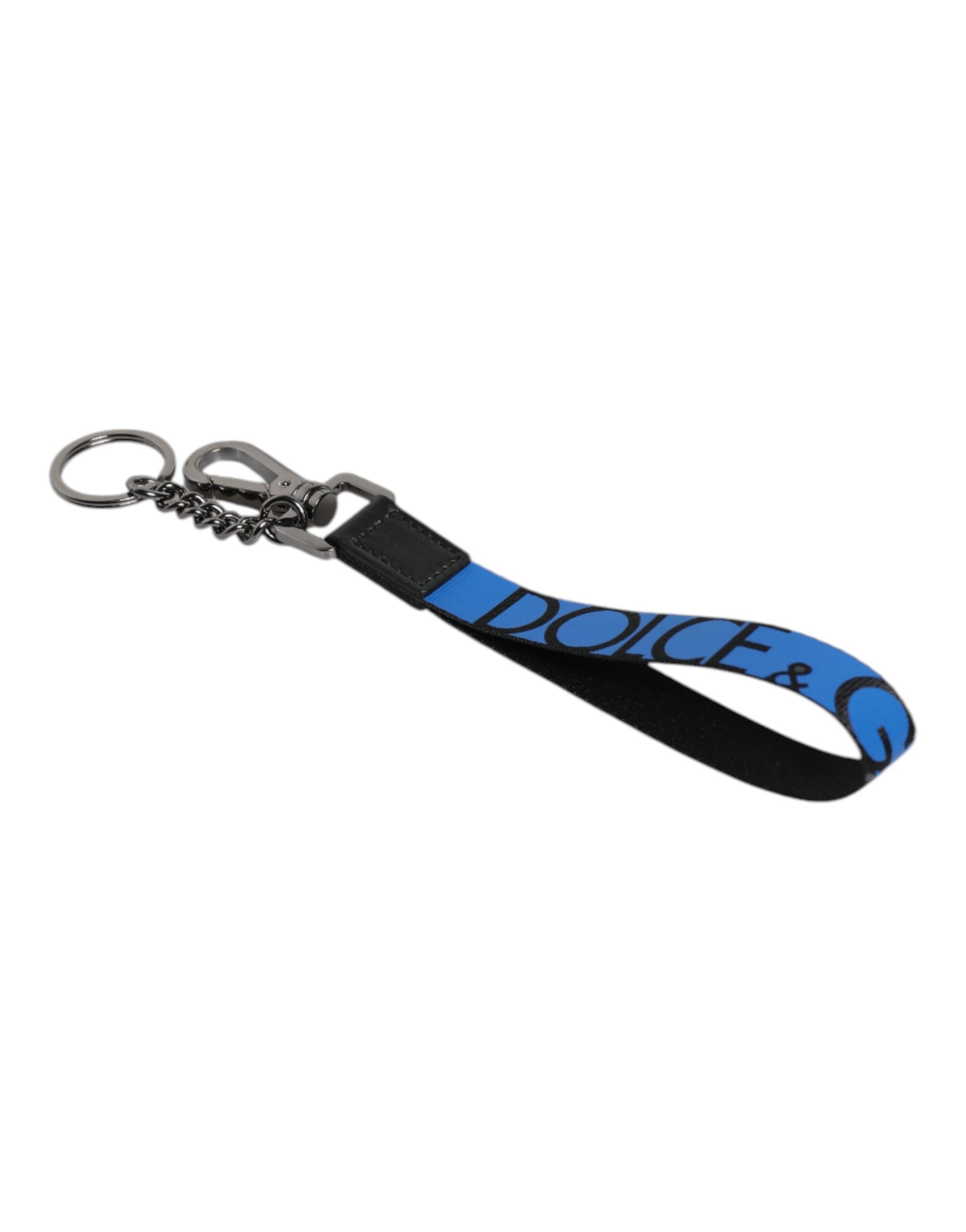Blaues Logo Nylon Silber Messing Herren Halter Schlüsselanhänger