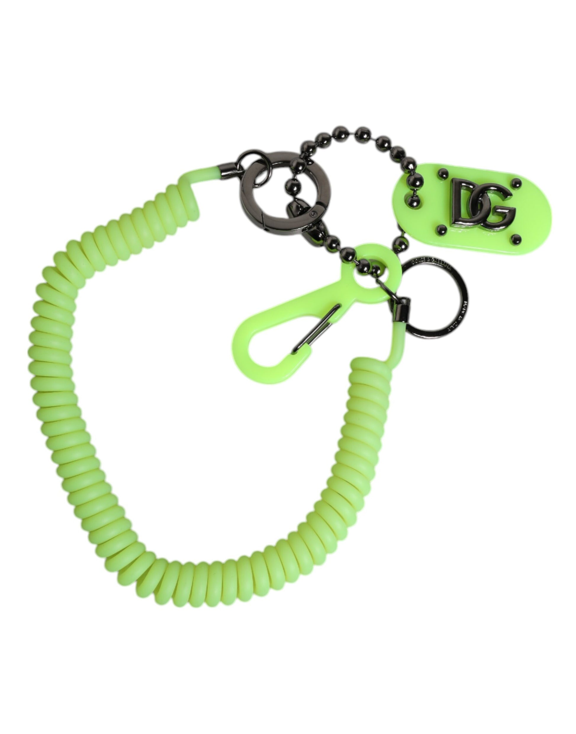 Grüner federnder Schlüsselanhänger mit DG-Logo für Herren
