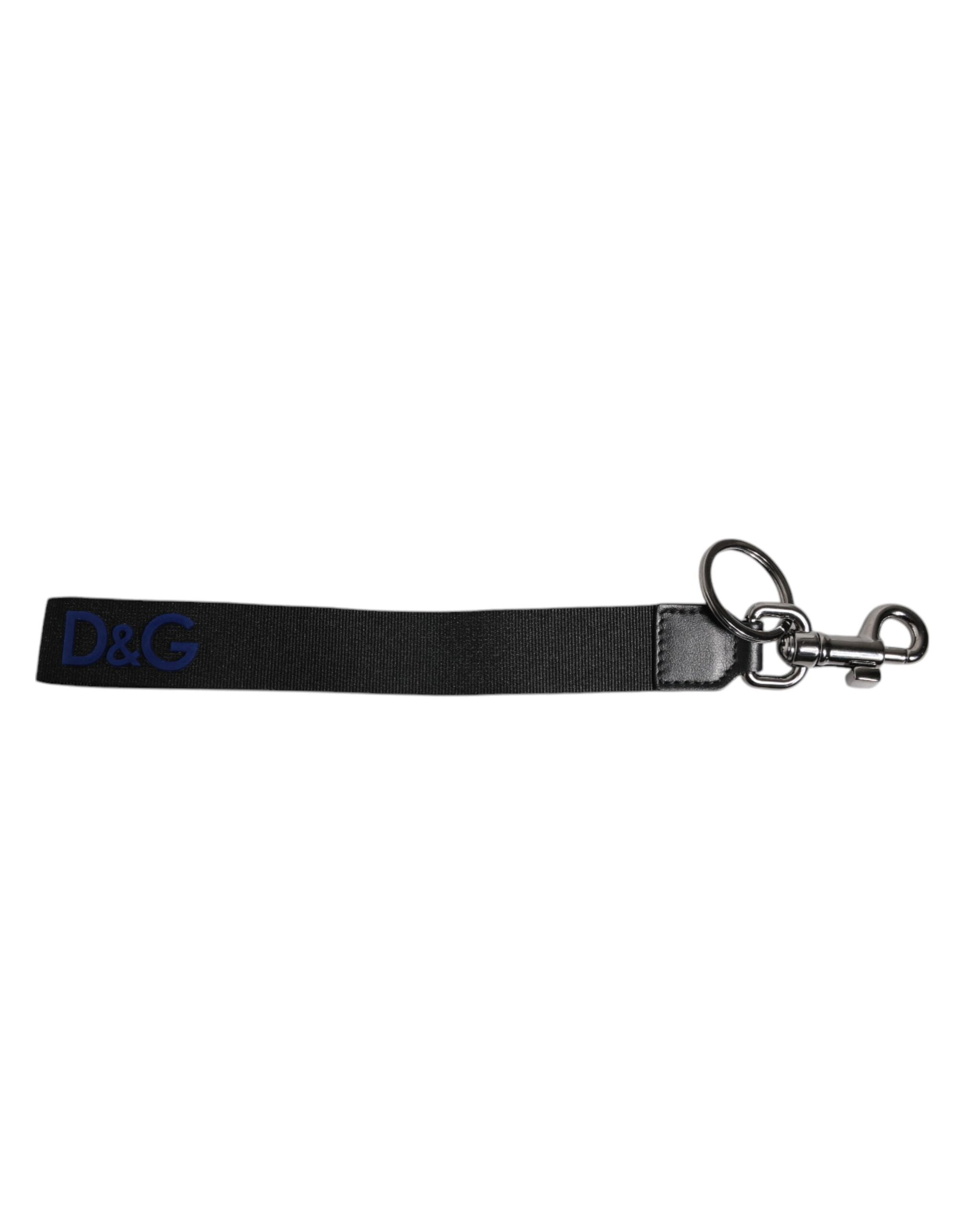 Schwarzes Logo Nylon Silber Messing Herren Halter Schlüsselanhänger