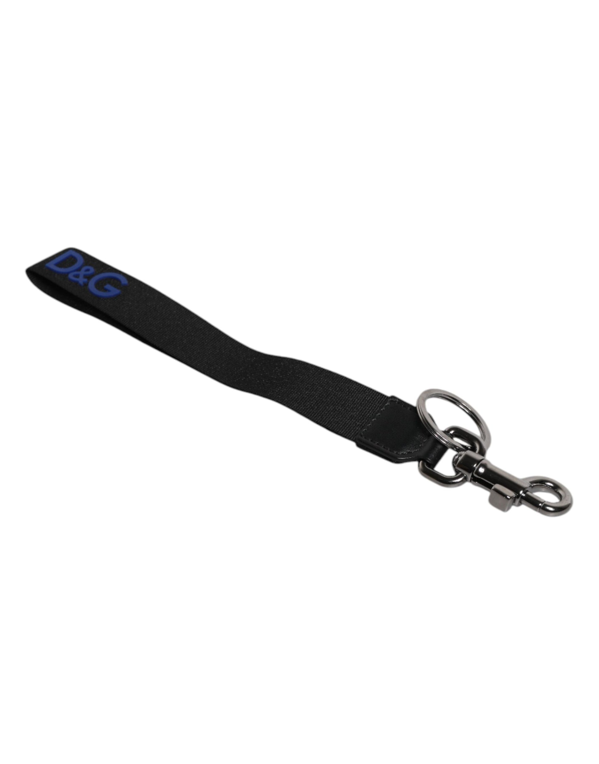 Schwarzes Logo Nylon Silber Messing Herren Halter Schlüsselanhänger