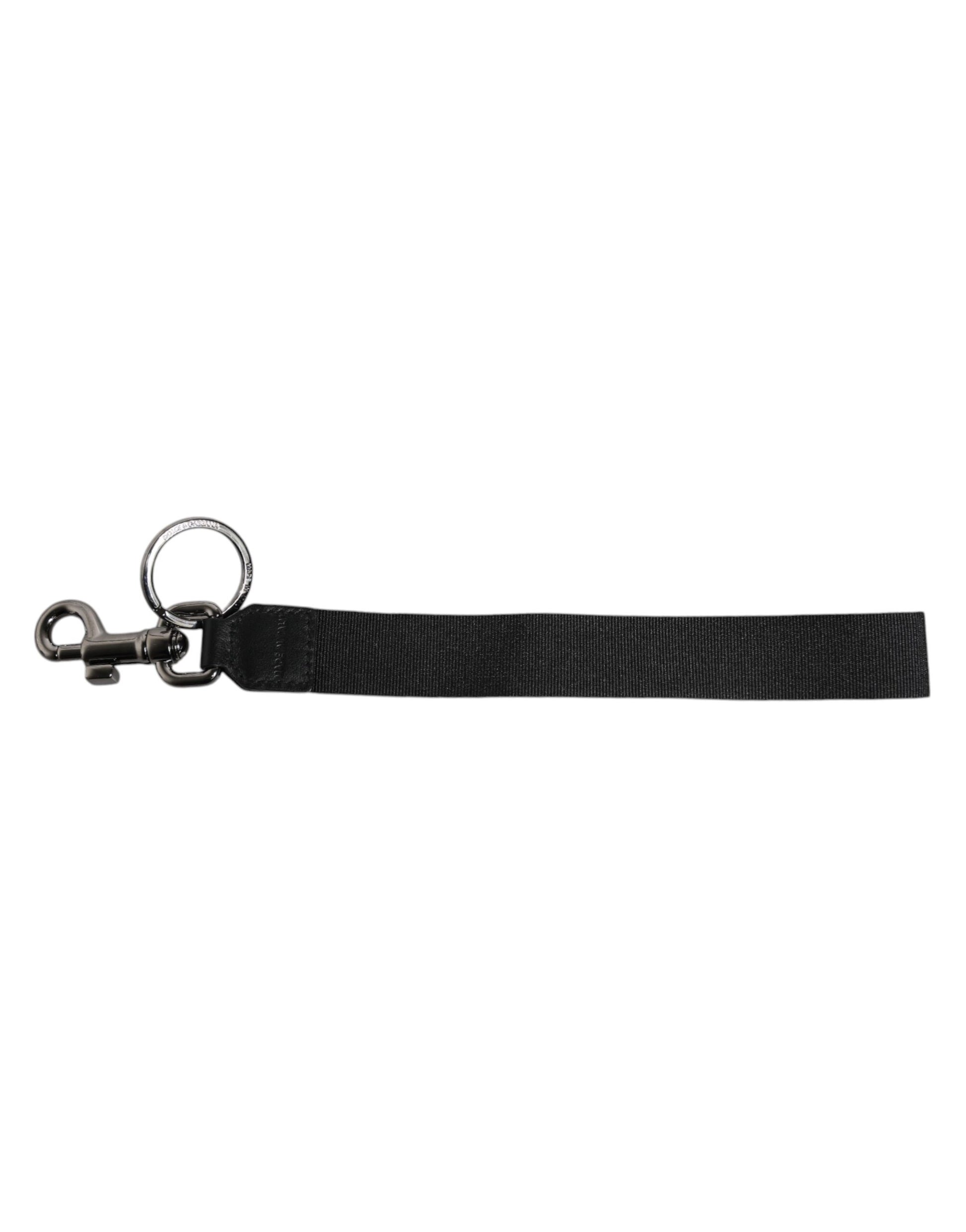 Schwarzes Logo Nylon Silber Messing Herren Halter Schlüsselanhänger