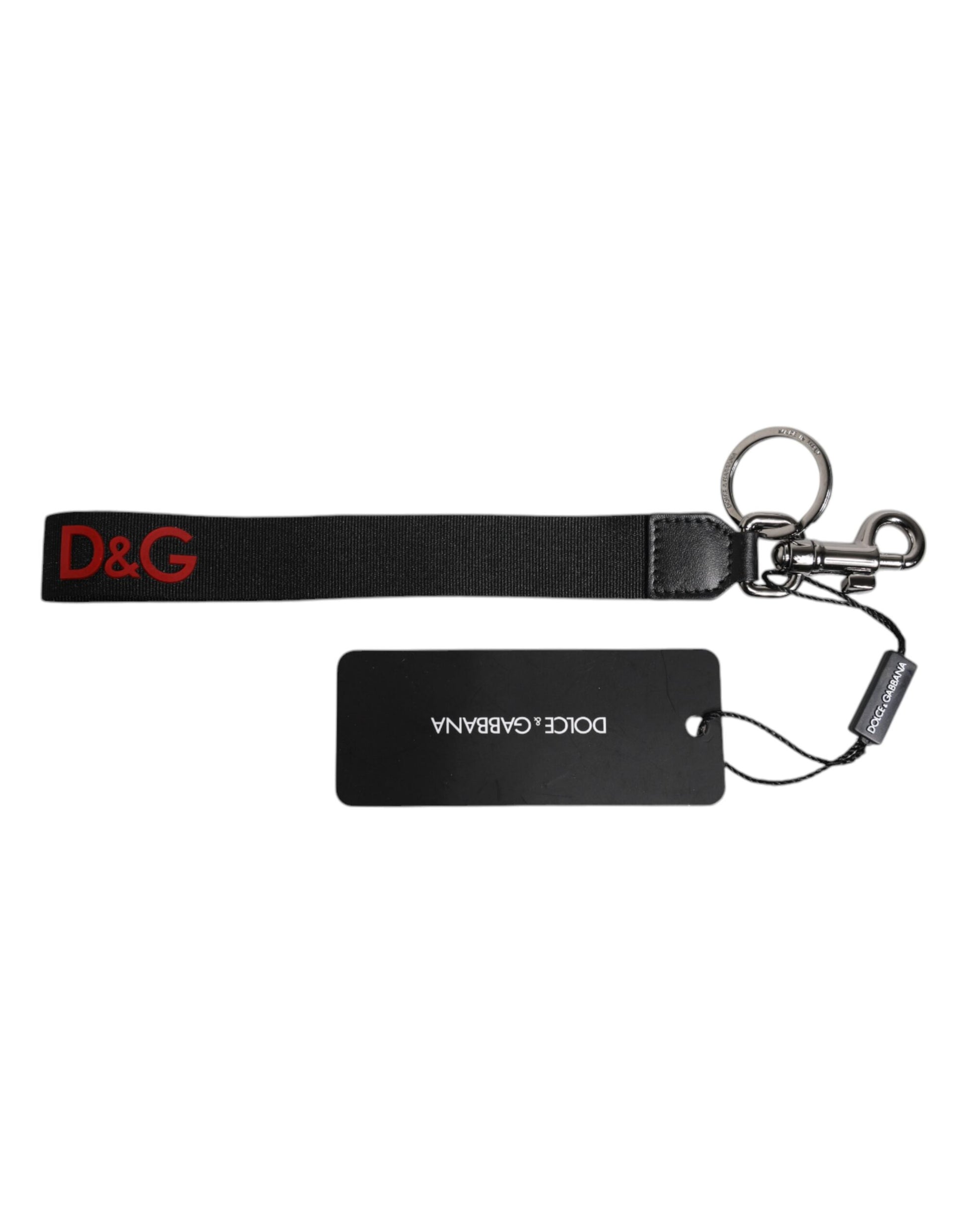Schwarzes Logo Nylon Silber Messing Herren Halter Schlüsselanhänger