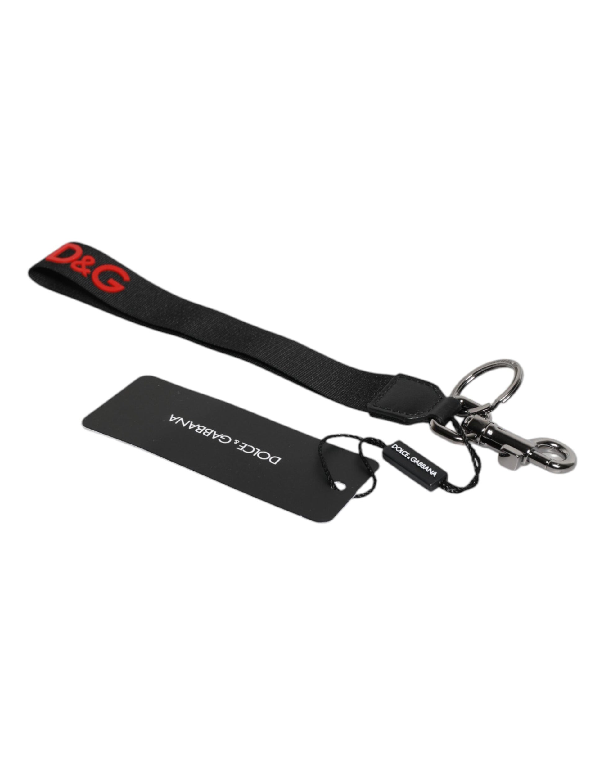 Schwarzes Logo Nylon Silber Messing Herren Halter Schlüsselanhänger