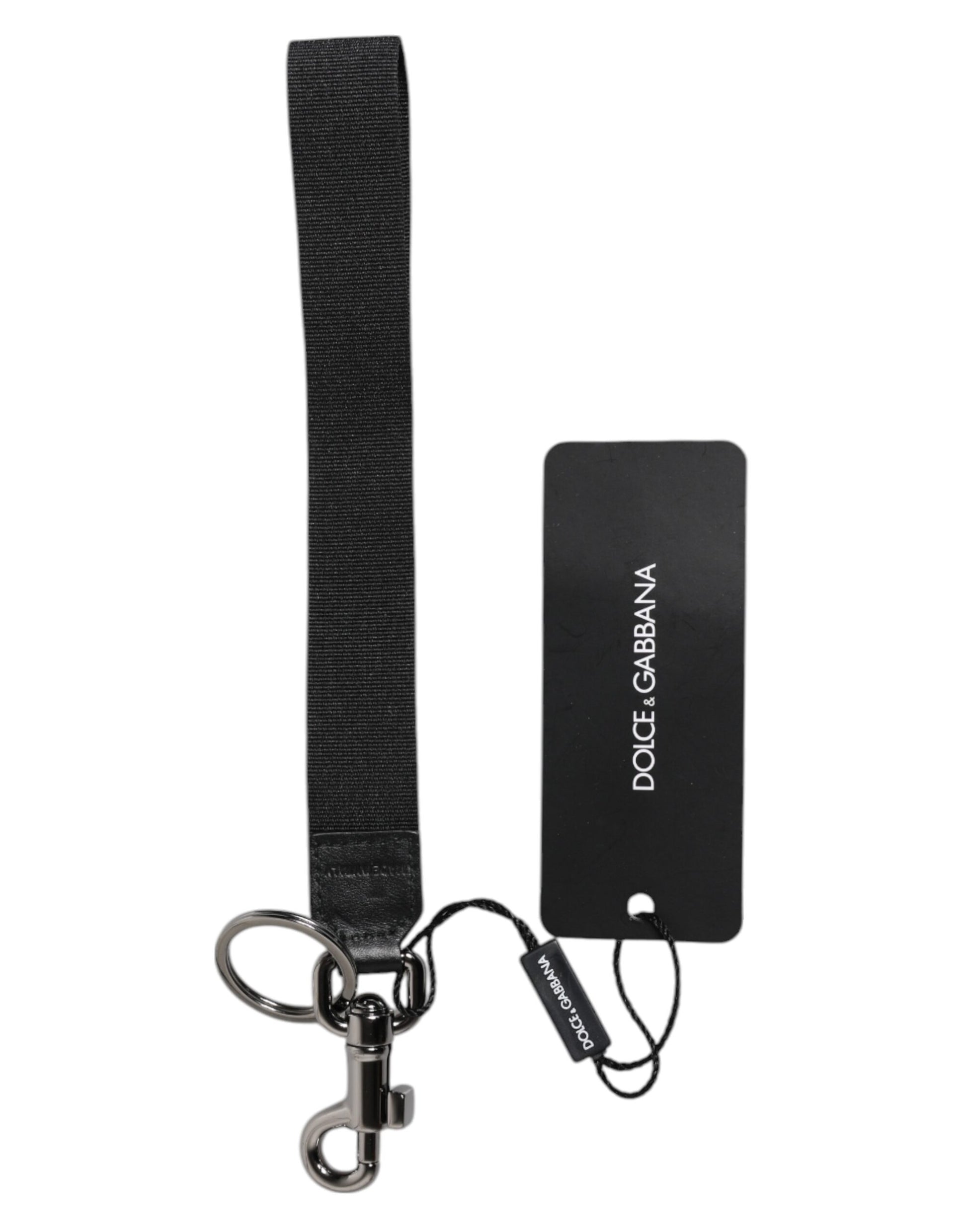 Schwarzes Logo Nylon Silber Messing Herren Halter Schlüsselanhänger