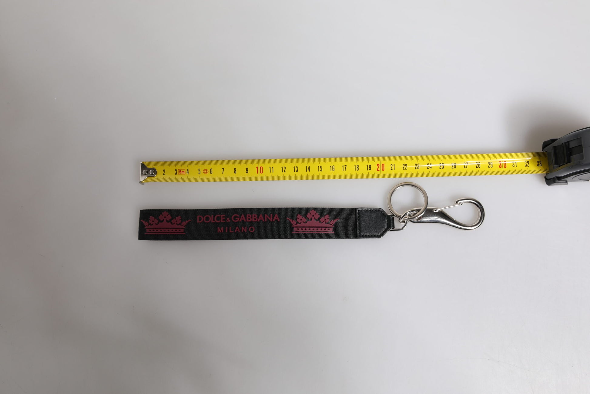 Schwarzer Nylon-Logo DG Crown Herrenhalter Schlüsselanhänger