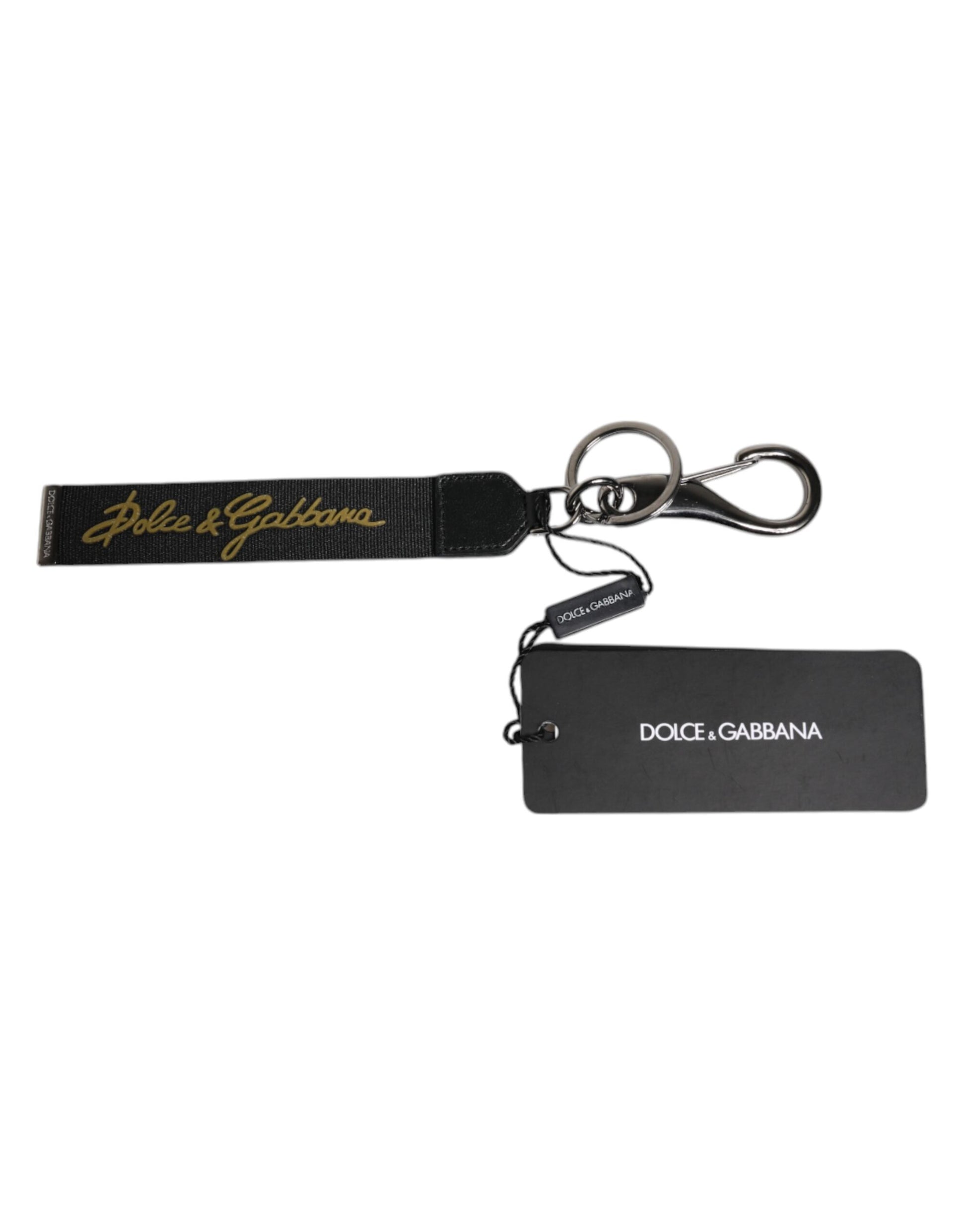 Schwarzes Logo Nylon Silber Messing Herren Halter Schlüsselanhänger