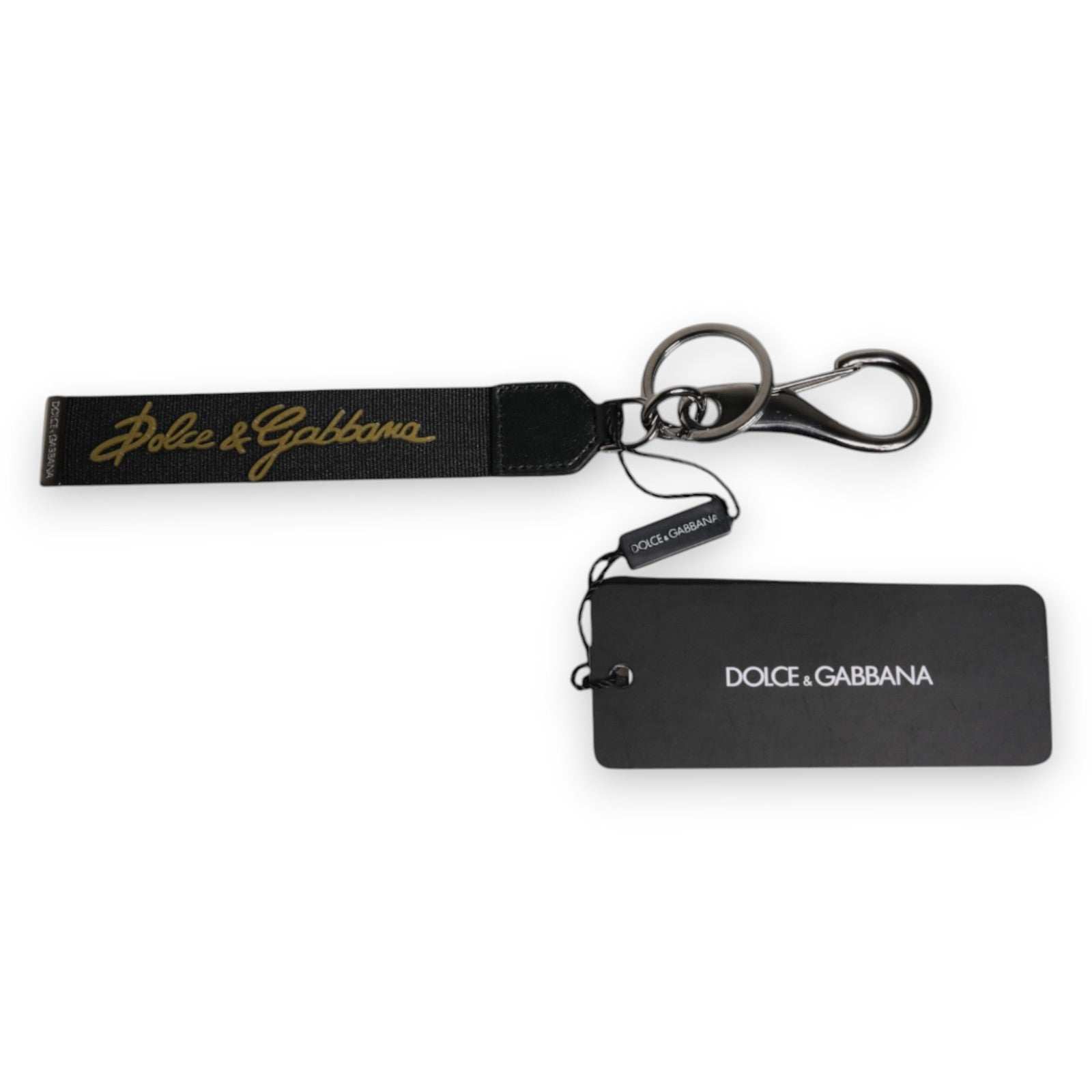 Schwarzes Logo Nylon Silber Messing Herren Halter Schlüsselanhänger
