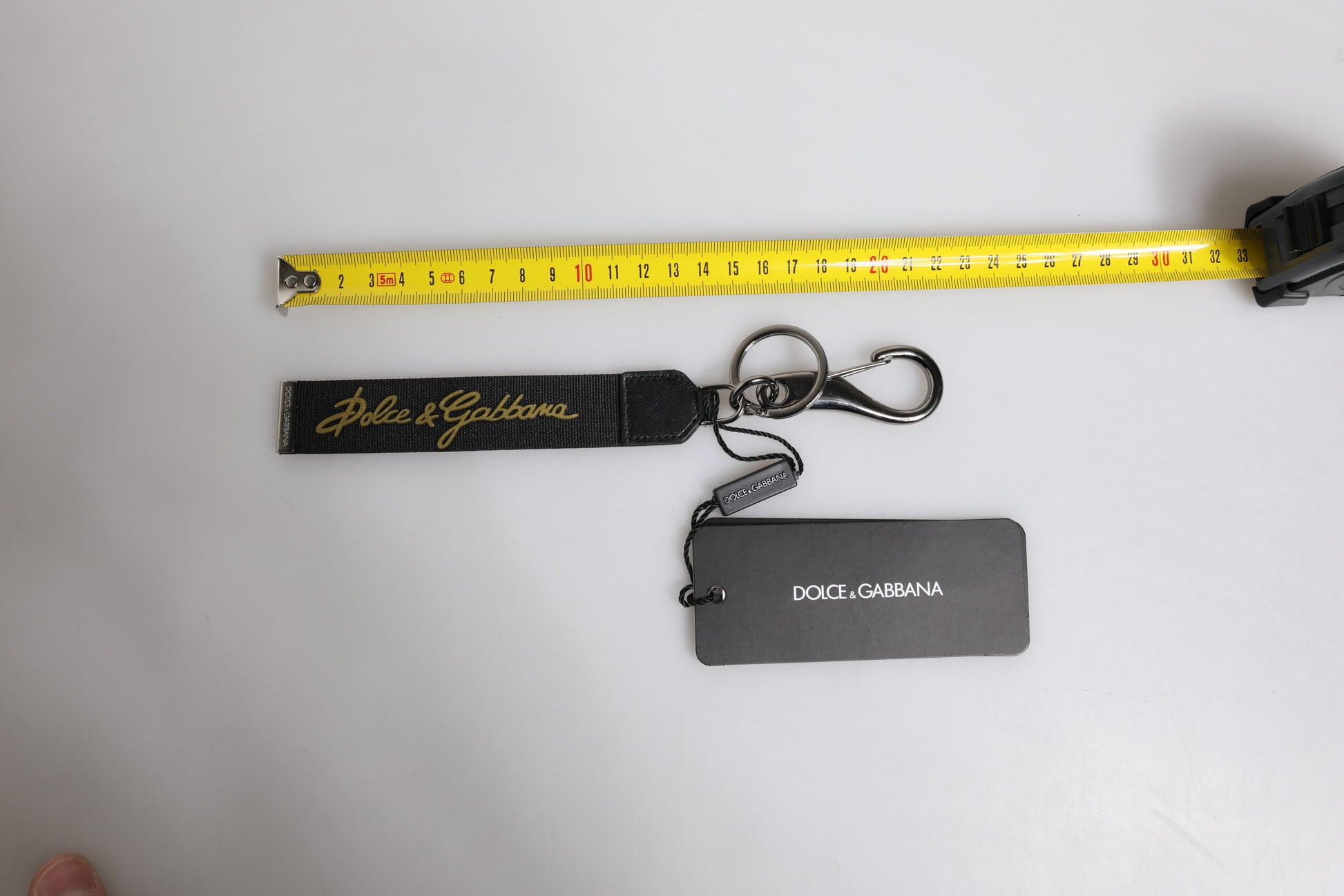 Schwarzes Logo Nylon Silber Messing Herren Halter Schlüsselanhänger