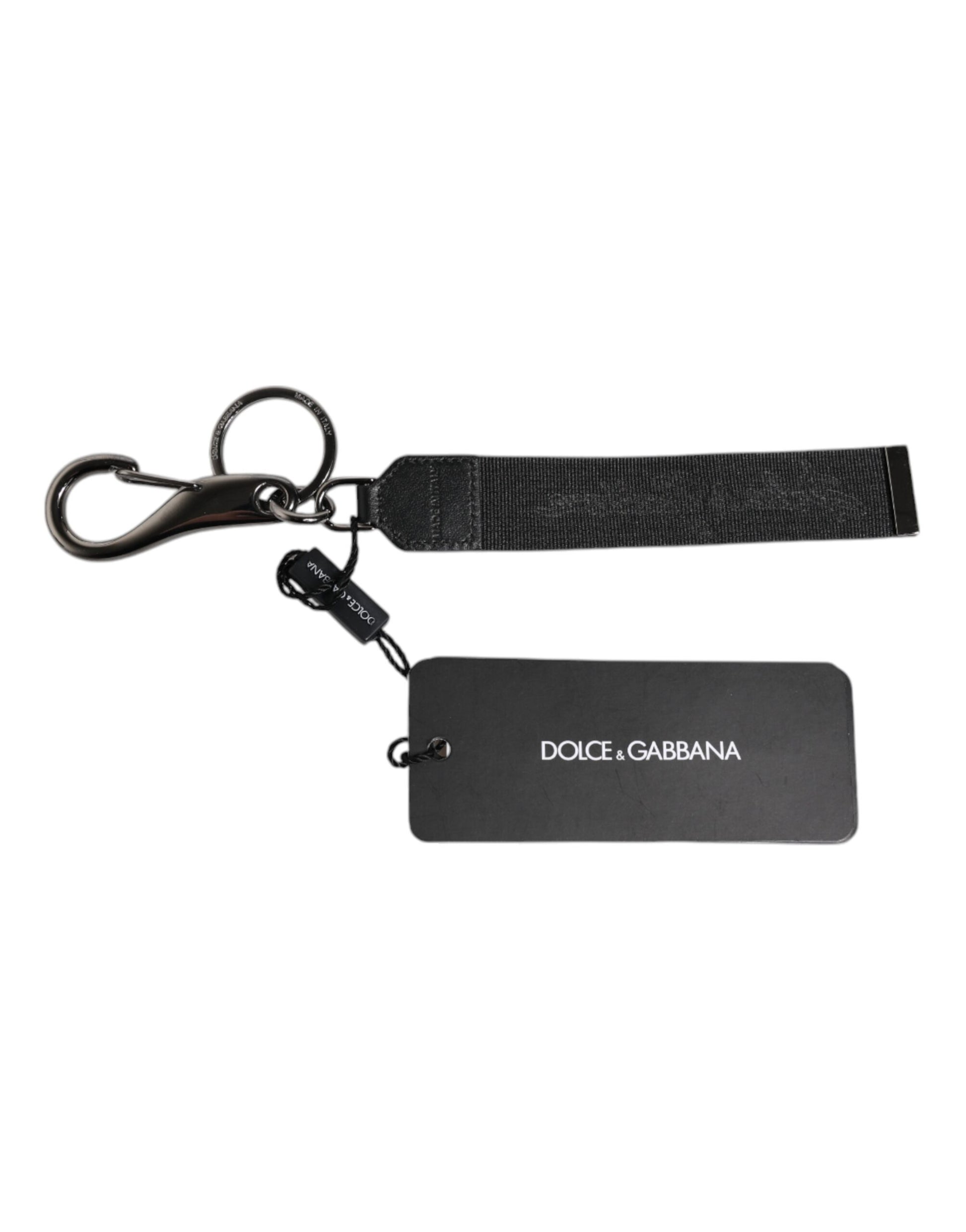 Schwarzes Logo Nylon Silber Messing Herren Halter Schlüsselanhänger